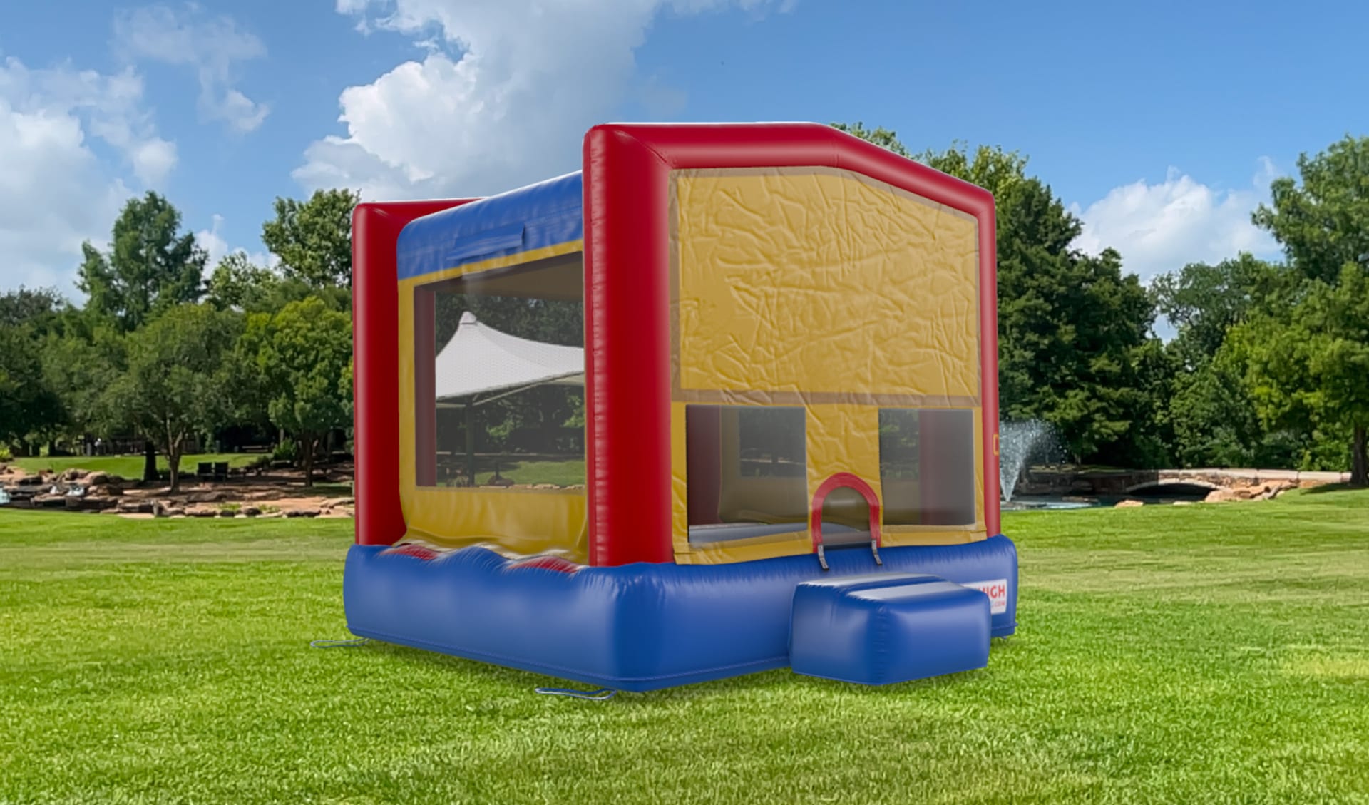 Renta de Cocomelon brincolín 15x15 en Dallas, ideal para fiestas en Fort Worth con diseño colorido perfecto para niños.