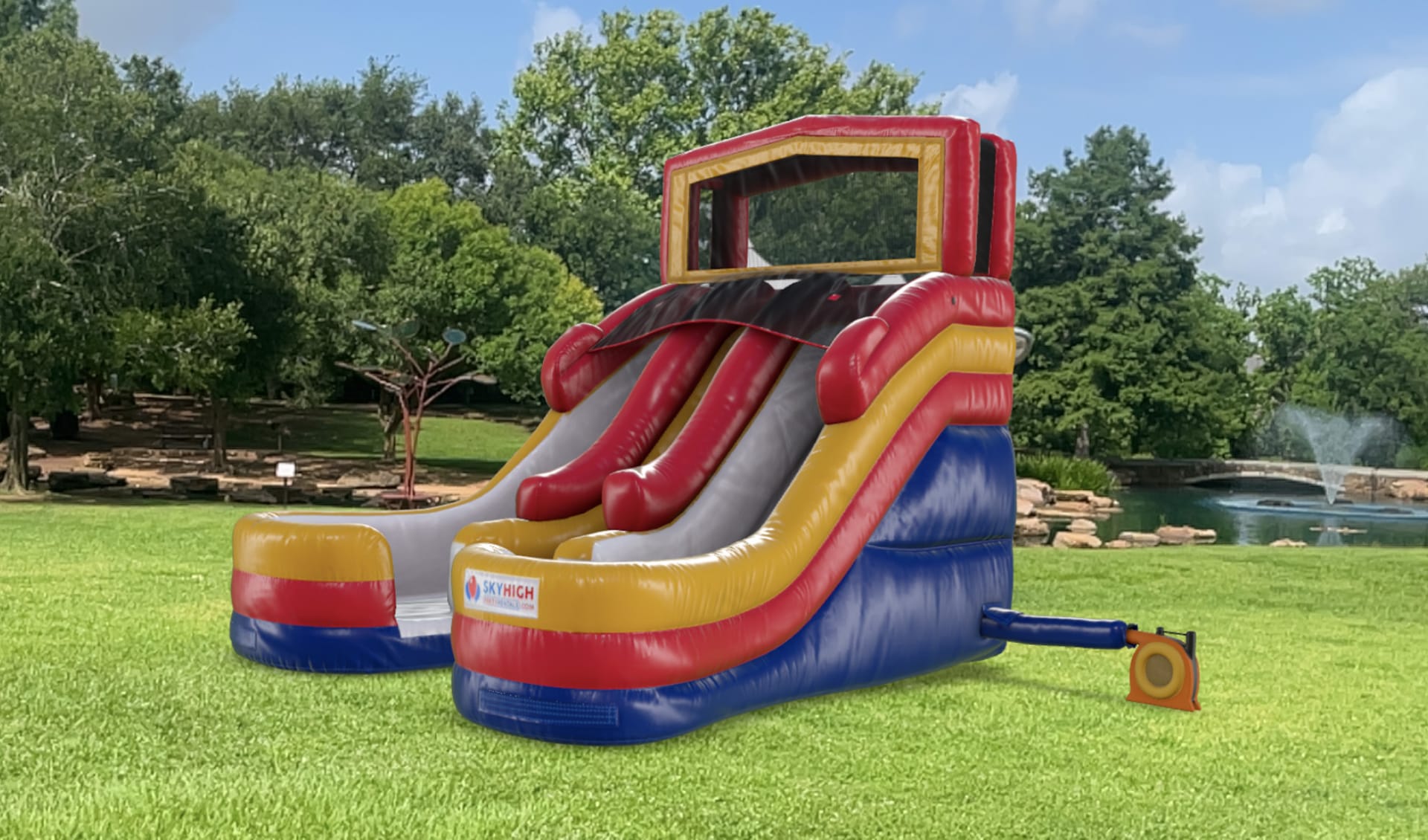 16ft Modular Dual Lane Inflatable Waterslides for rent