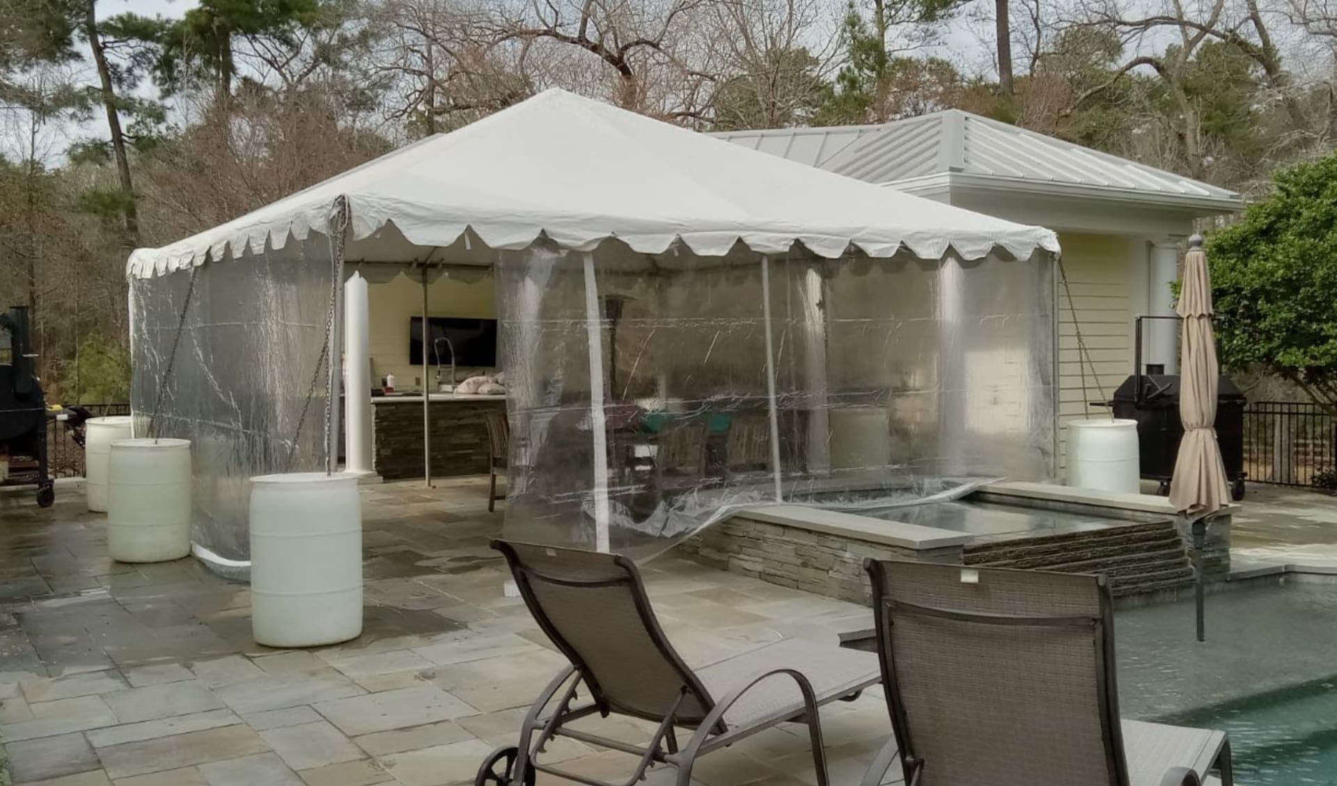 20ft x 20ft Frame Tents with clear sidewalls