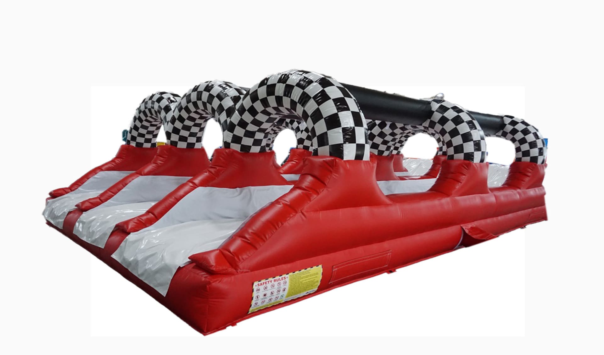 triple lane slide on white background