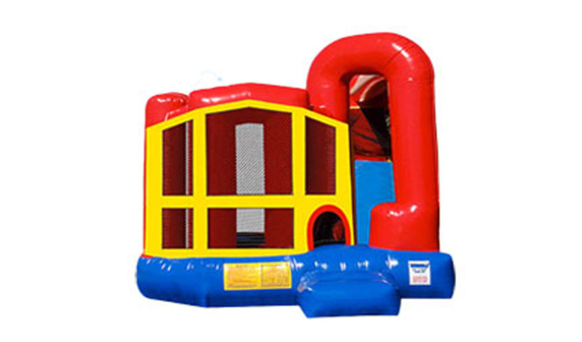 Perfect for Dallas birthday parties, this Power Rangers 4in1 bounce house rental features a wet or dry slide and obstacle course