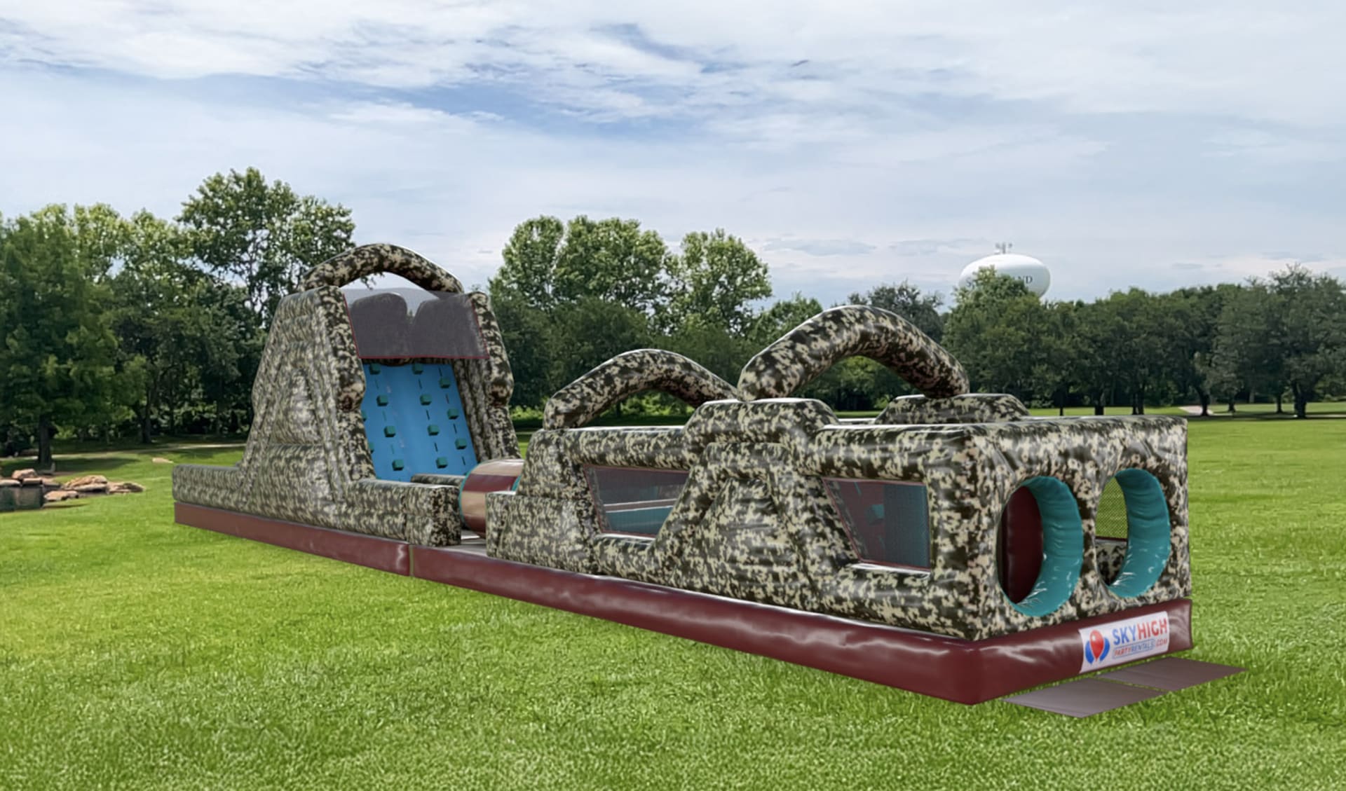 70ft Military Camo Bounce House Obstacle Course