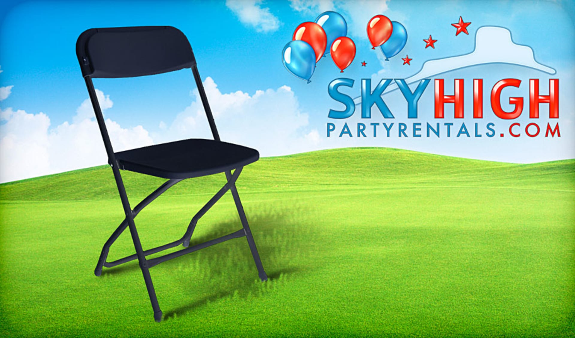 adult black folding chair