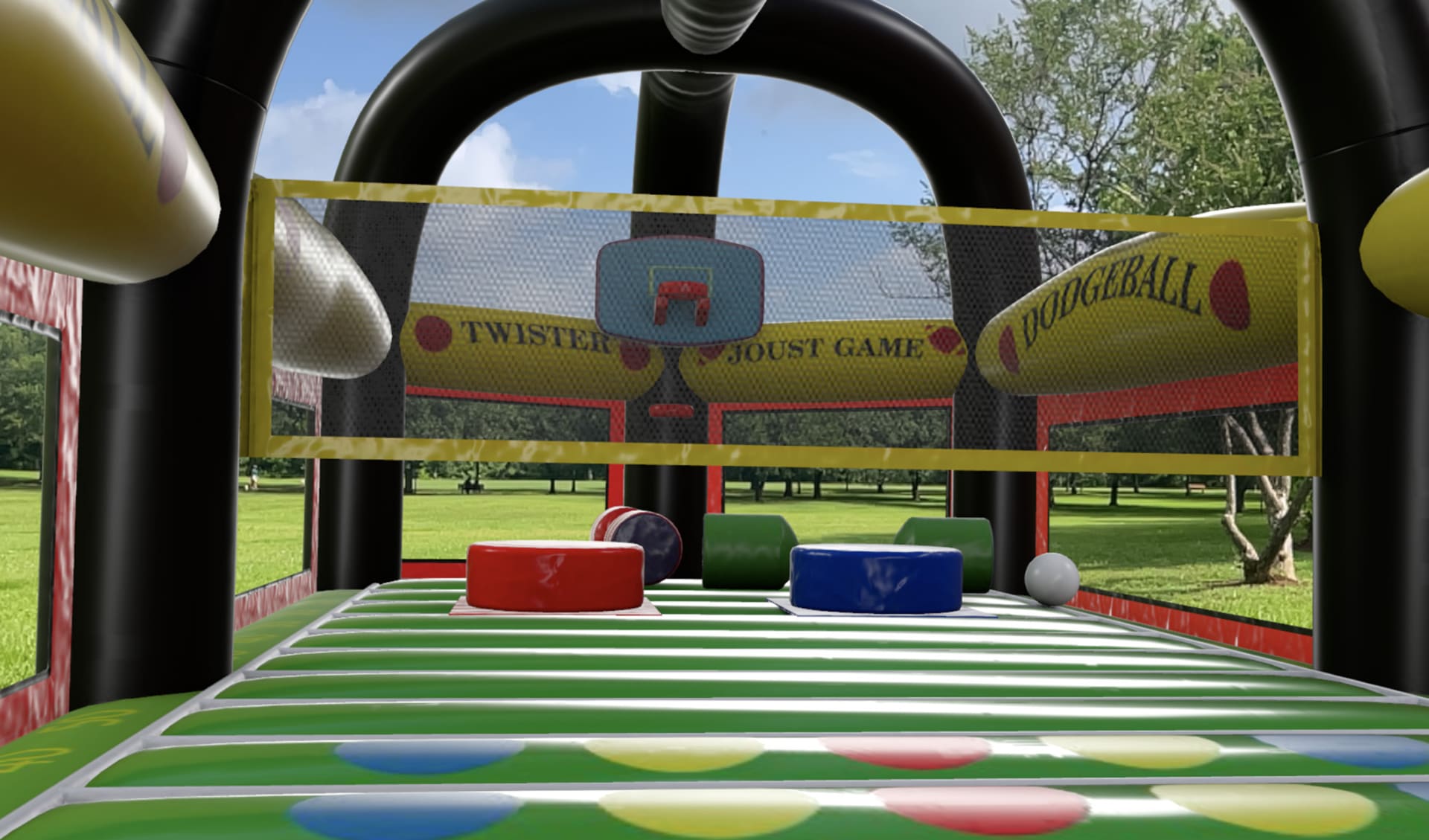Joust Twister Volleyball Inflatable Obstacle Course