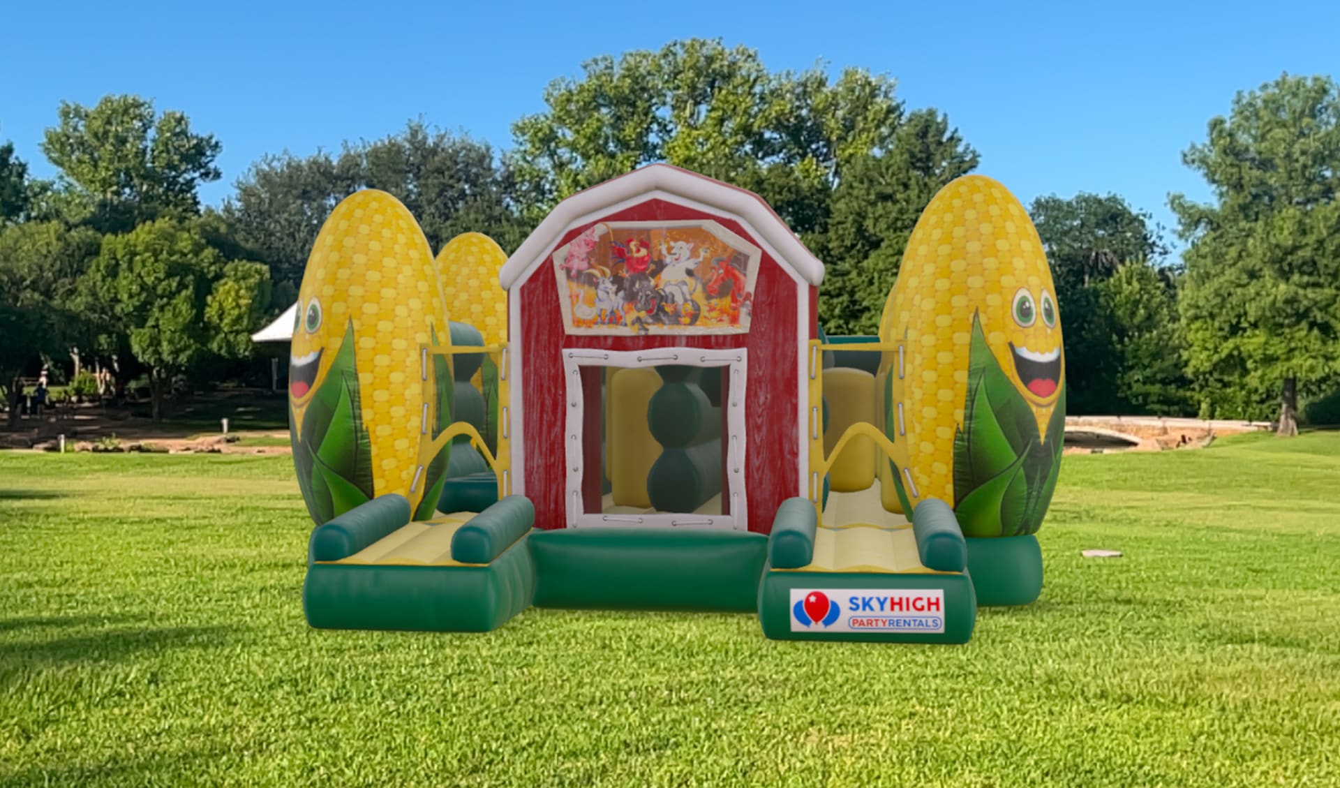 Inflatable Construction Obstacle Course Moonwalk Bounce House