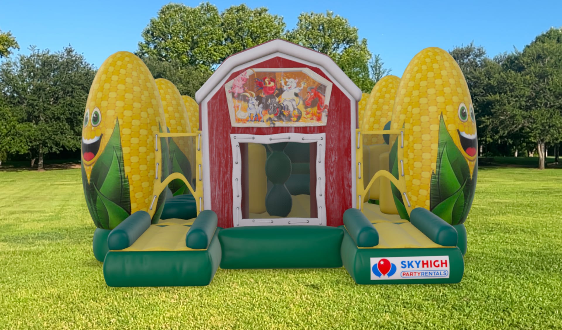 Inflatable Construction Obstacle Course Moonwalk Bounce House