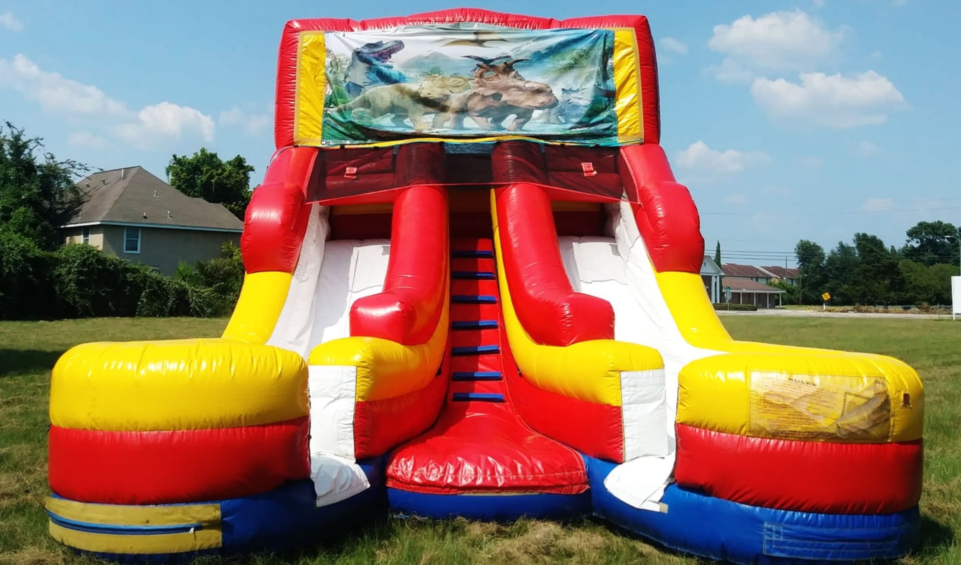 16ft Double Lane Dinosaur Slides