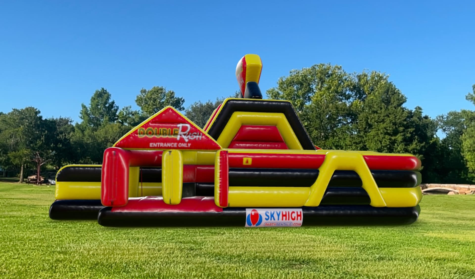 Double Rush Left Bounce House Obstacle Course