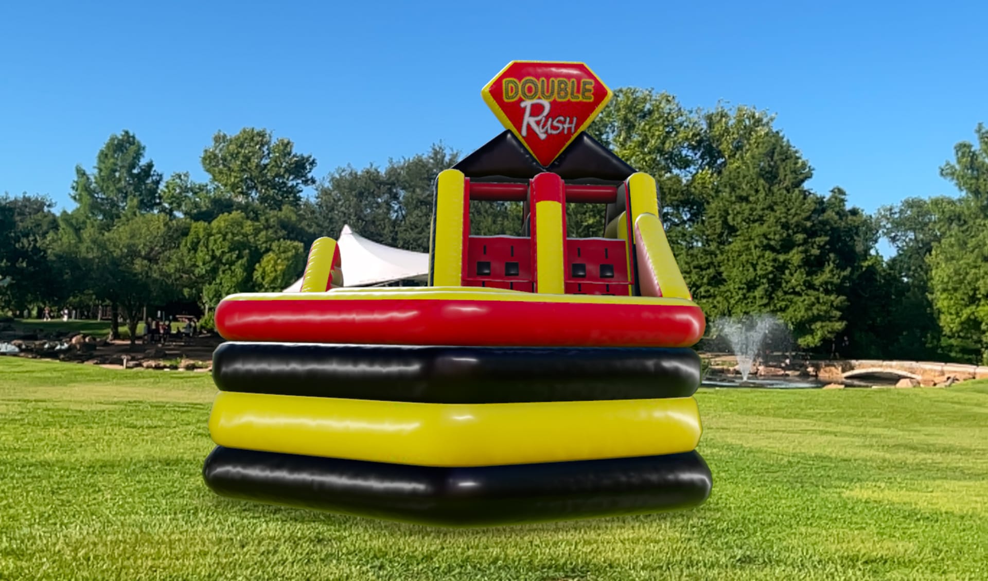 Double Rush Left Bounce House Obstacle Course