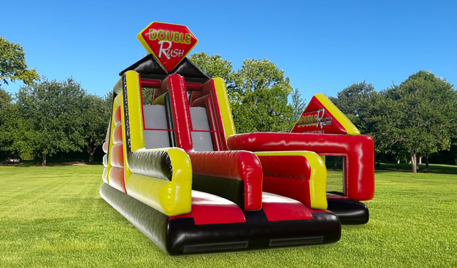 Double Rush Left Bounce House Obstacle Course