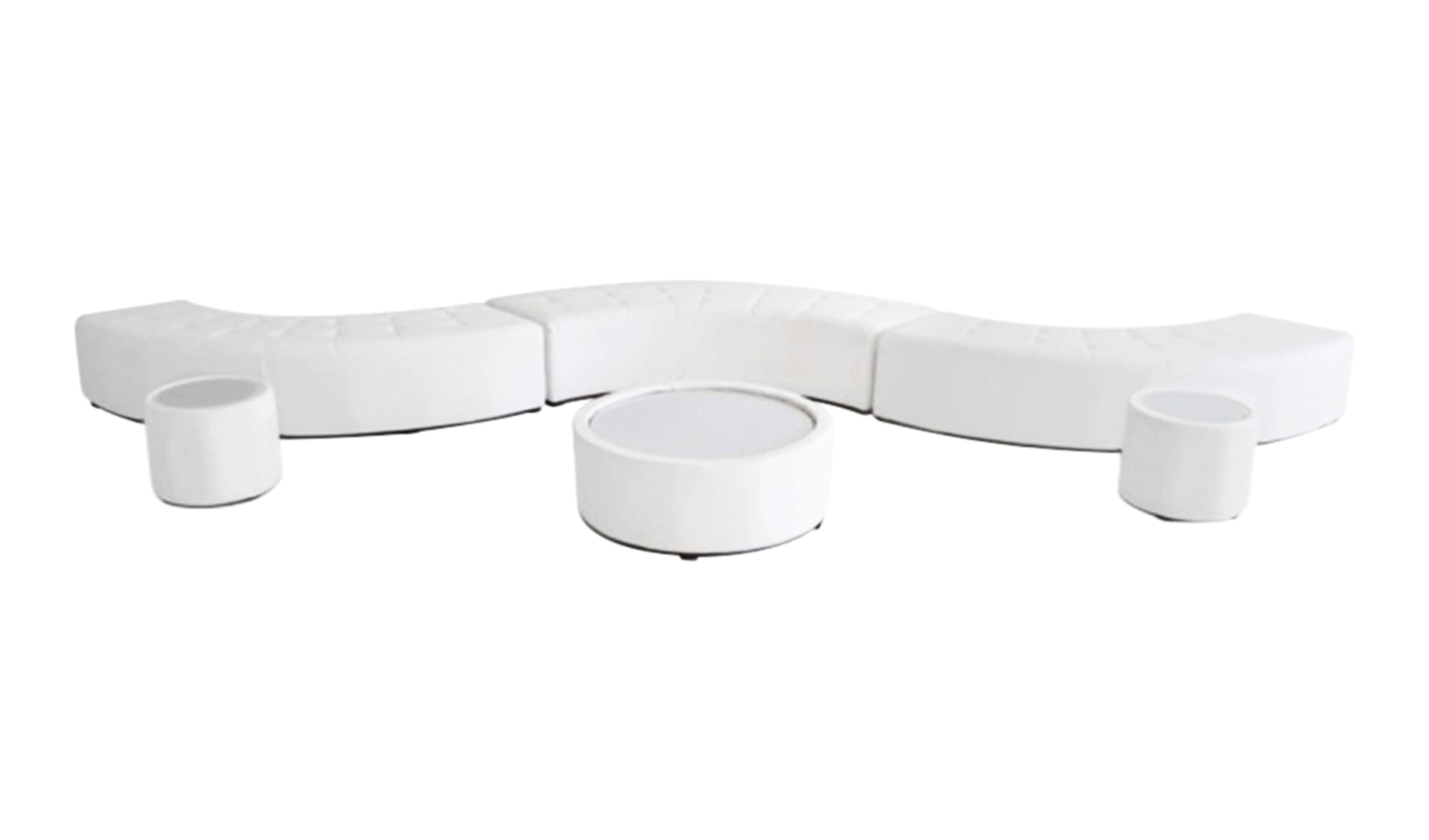 Wide bench + round table set for 15 
