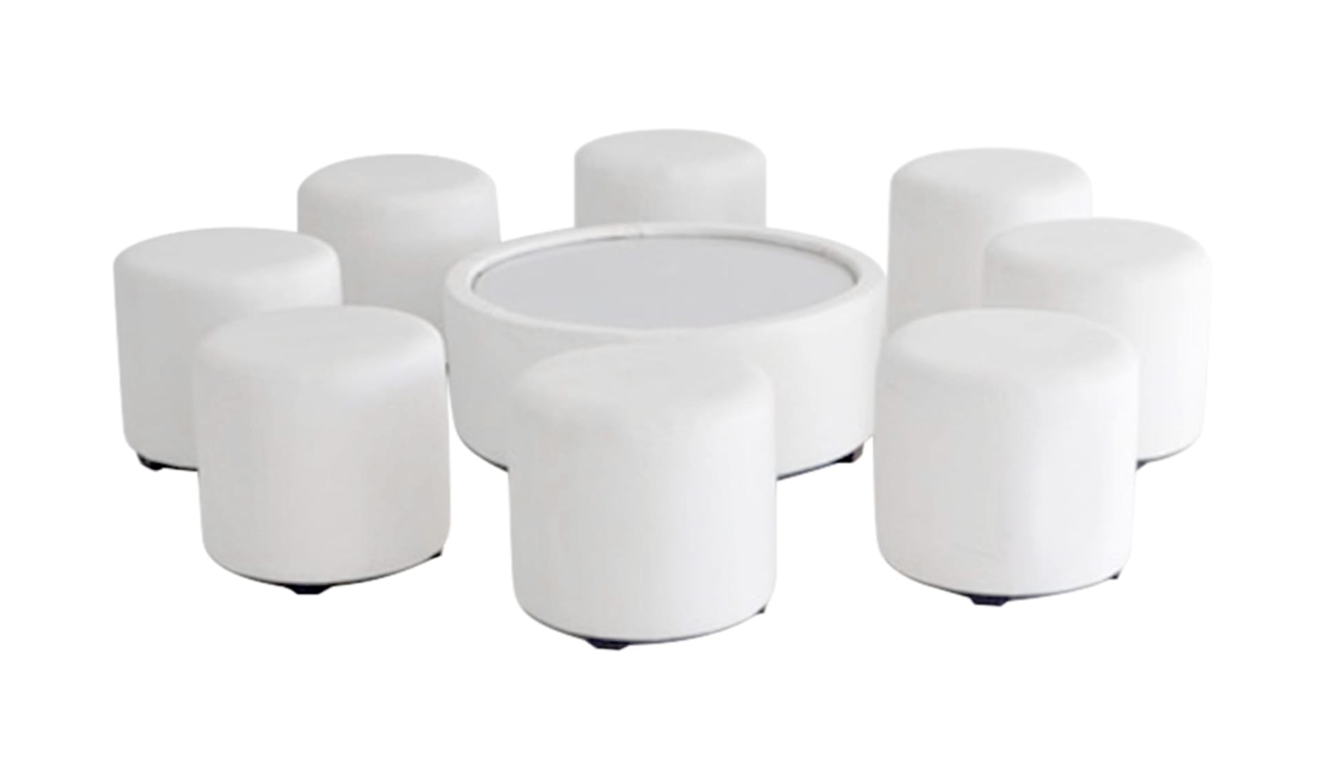 Round ottoman set for 8