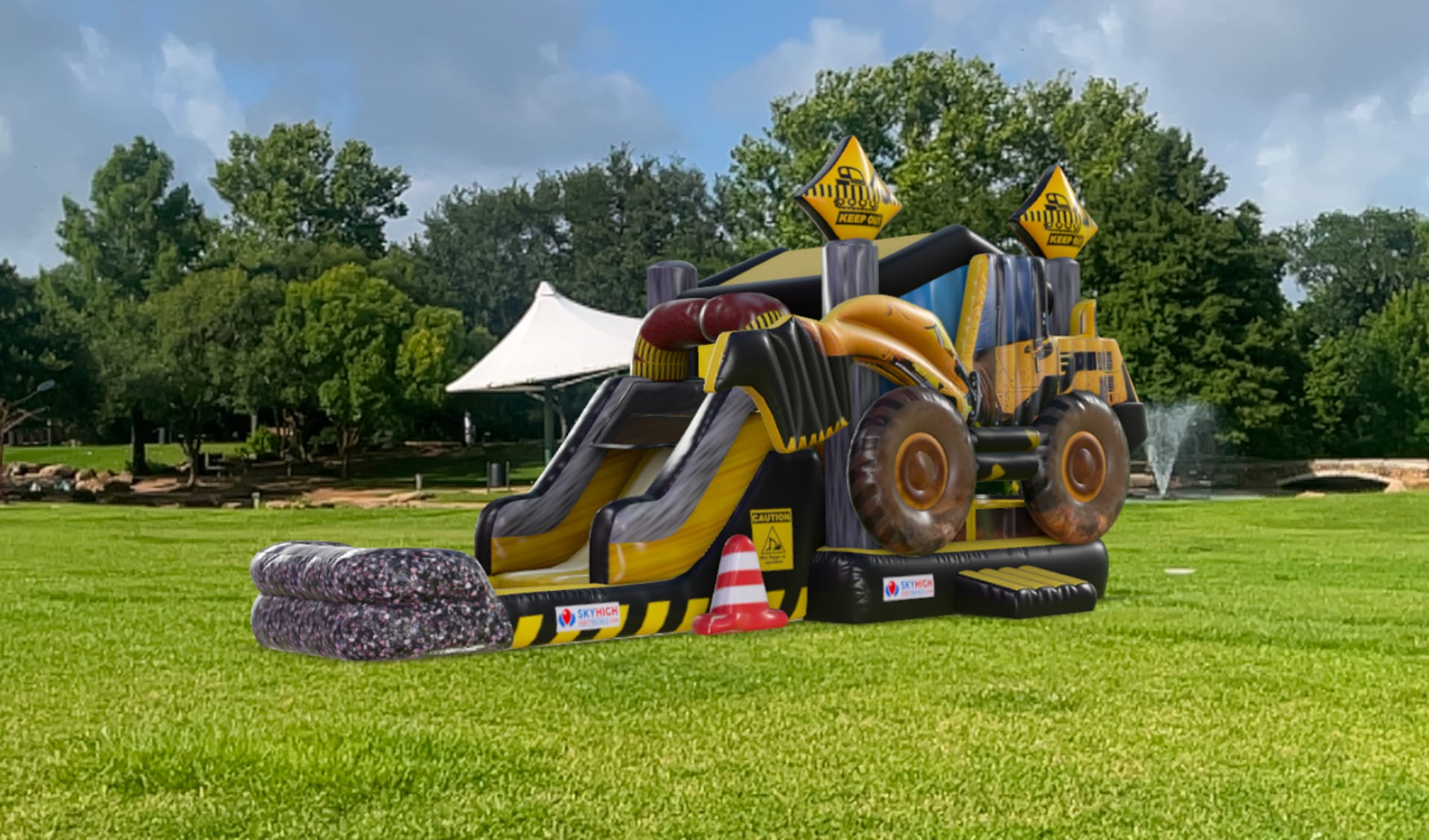 Excavator Bounce House Party Rental Moonwalks