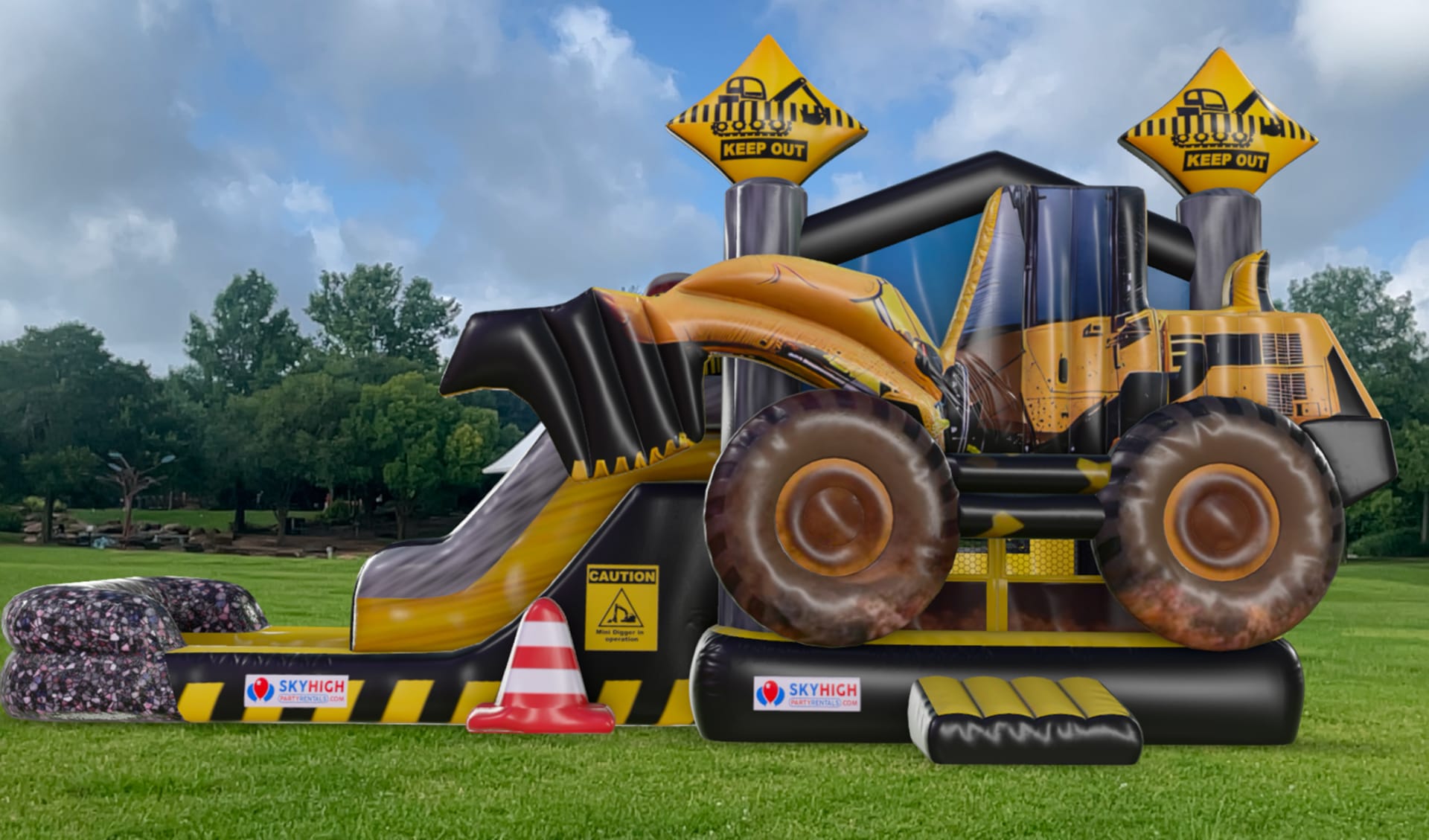 Excavator Bounce House Party Rental Moonwalks