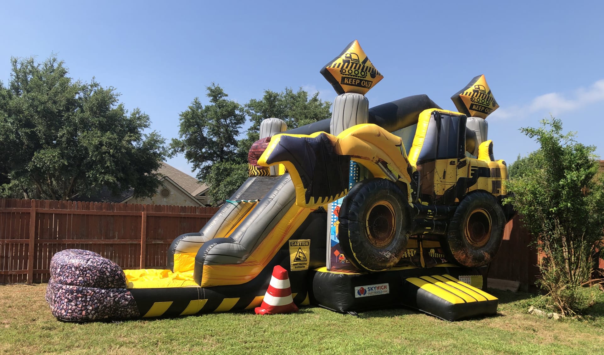 Construction Bounce House Water Slide Combo