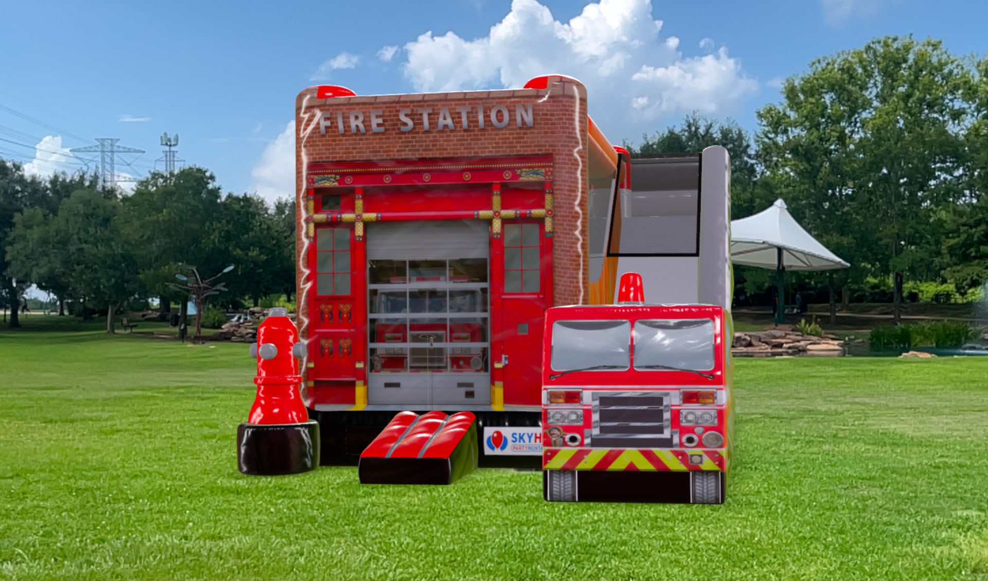 Fire Station Bounce House Combo