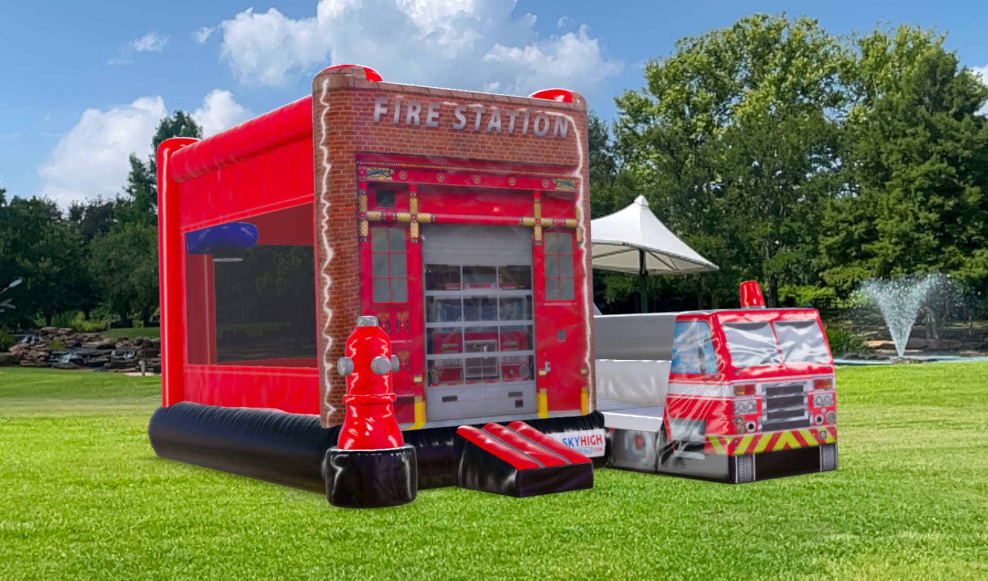 Fire Station Bounce House Combo