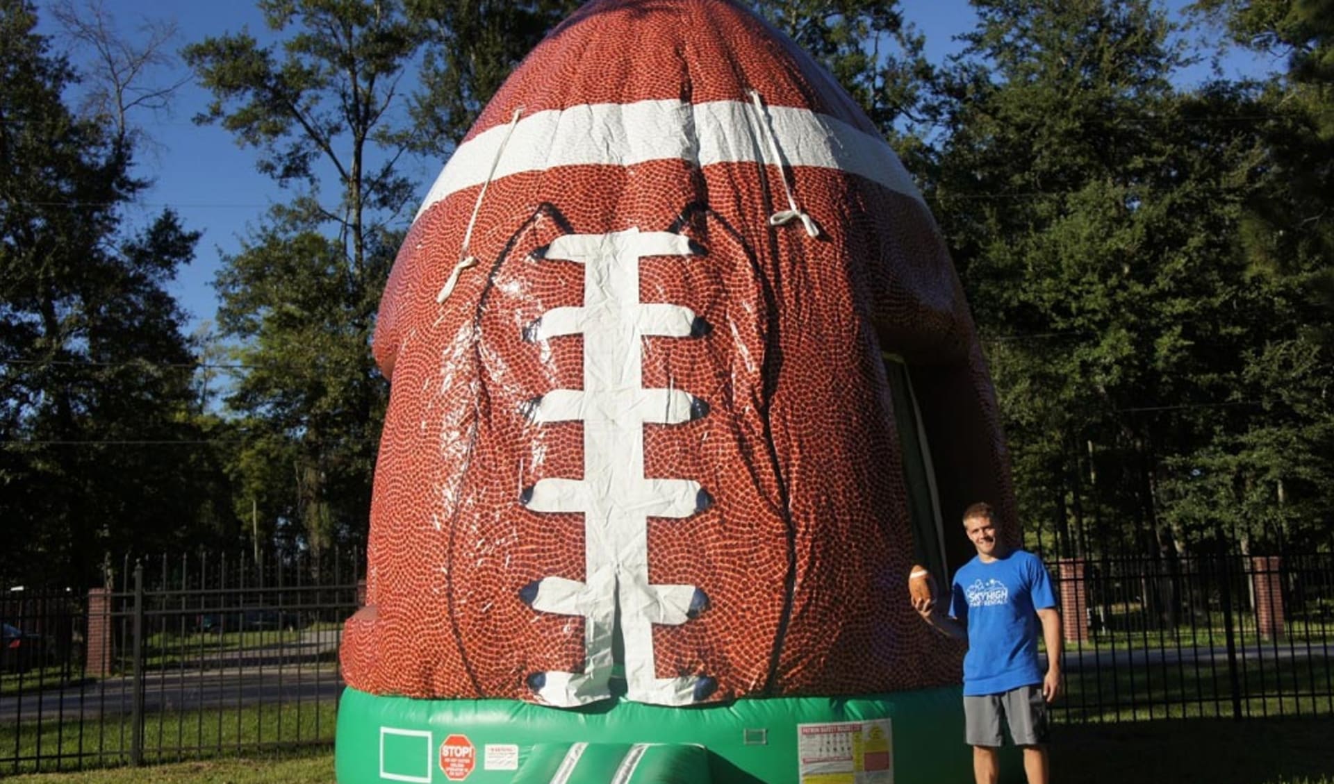 Football Shaped Sports Moonwalk