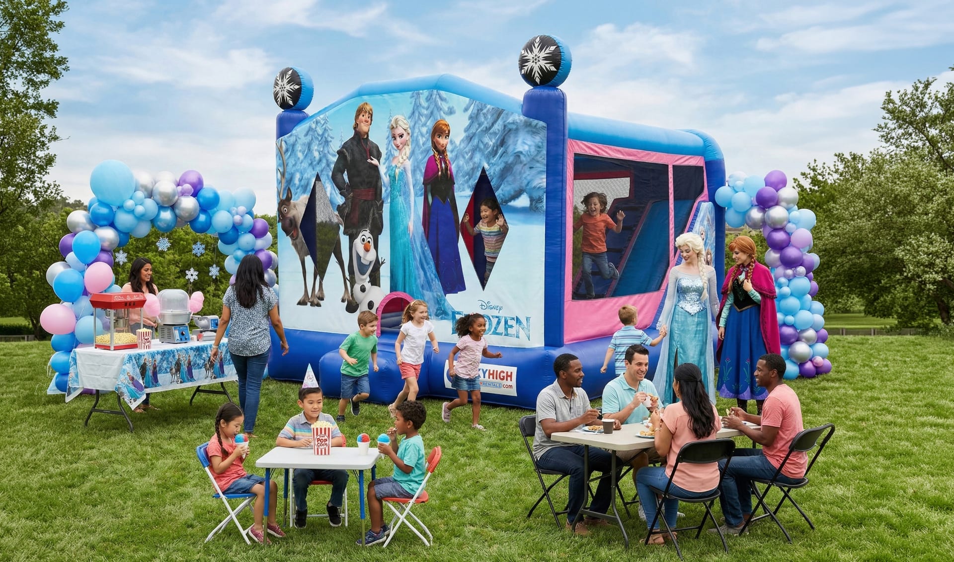 Frozen Bounce house Combo with Slide delivered to Houston, Austin, San Antonio, Dallas and across the USA.