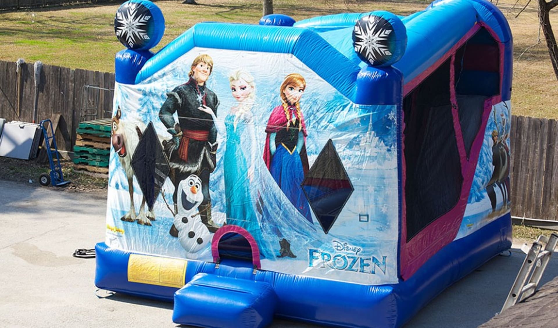 Houston Frozen Inflatable Moonwalk Slide Combo