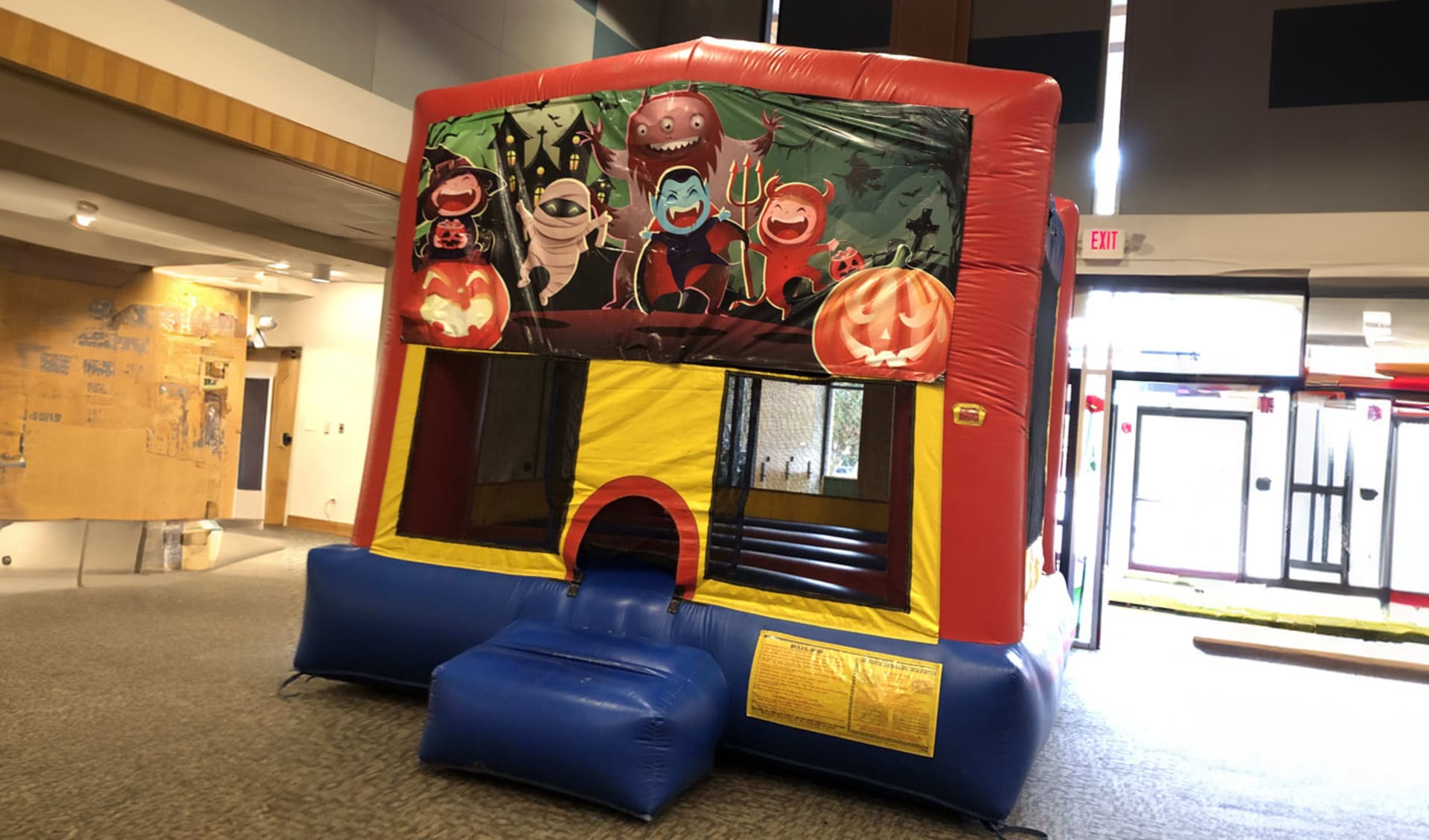 Halloween Bounce House Setup Indoors