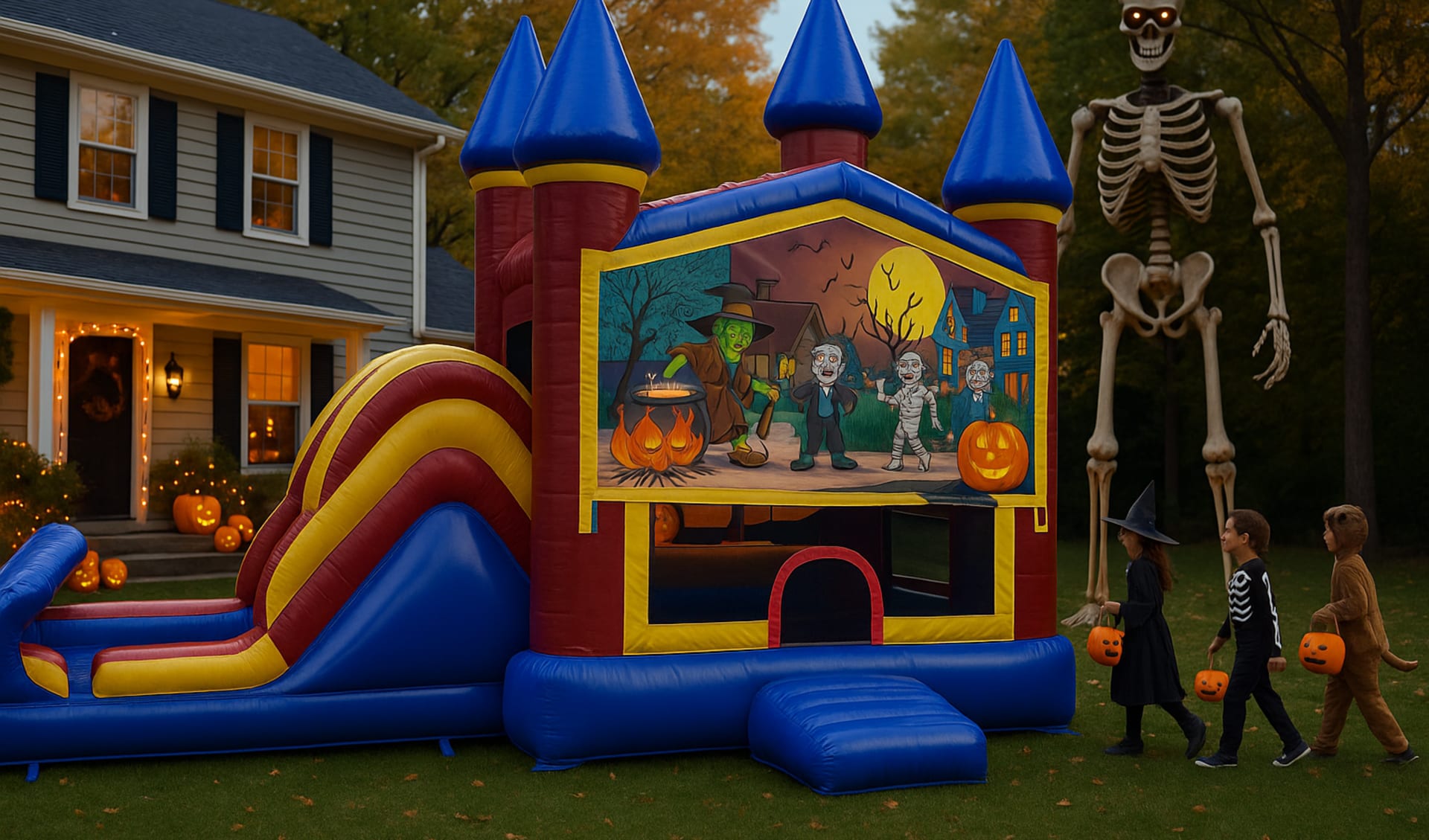 Halloween Bounce House Combo Slide