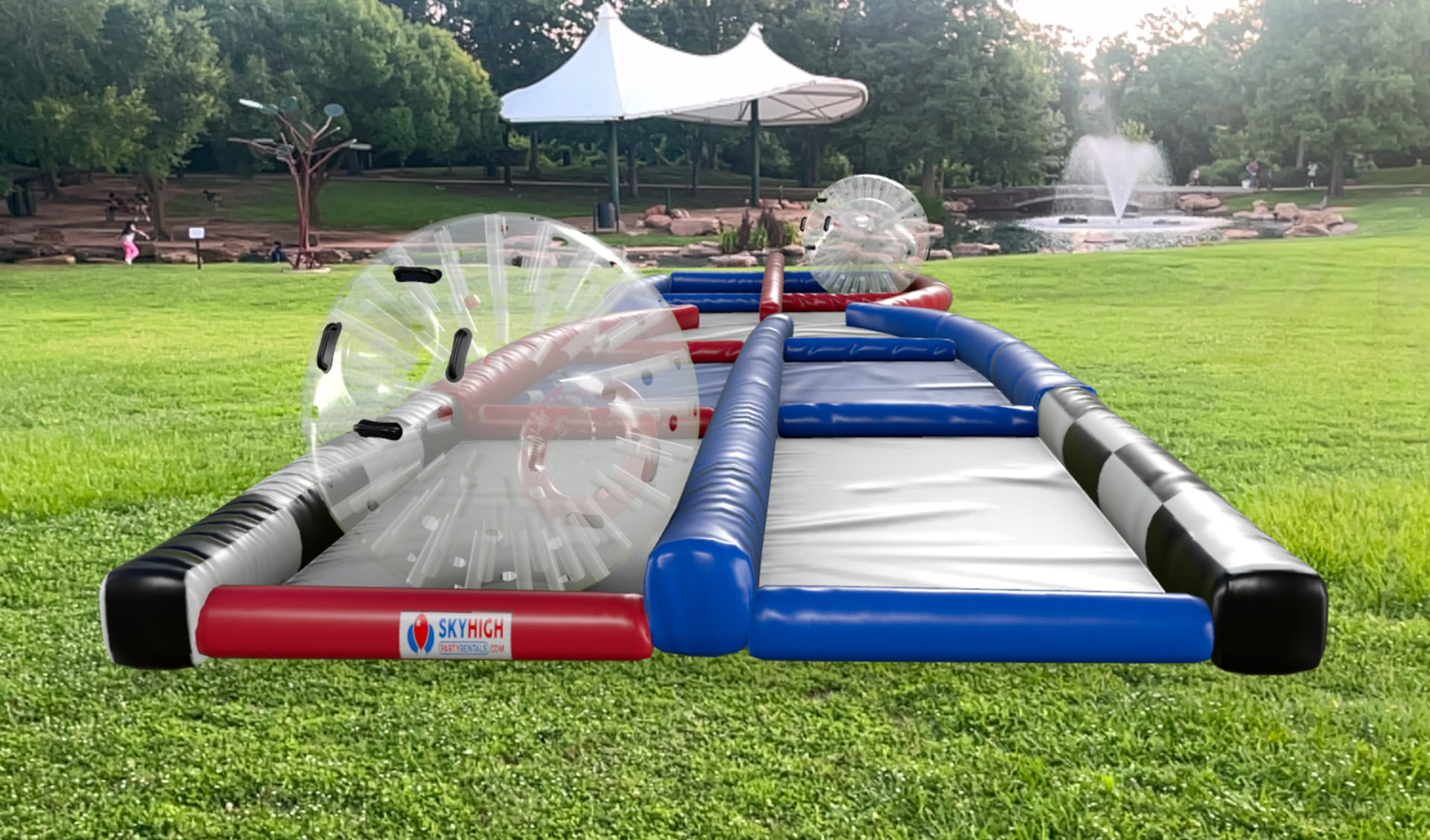 Hamster Ball Collision Course at Sunset