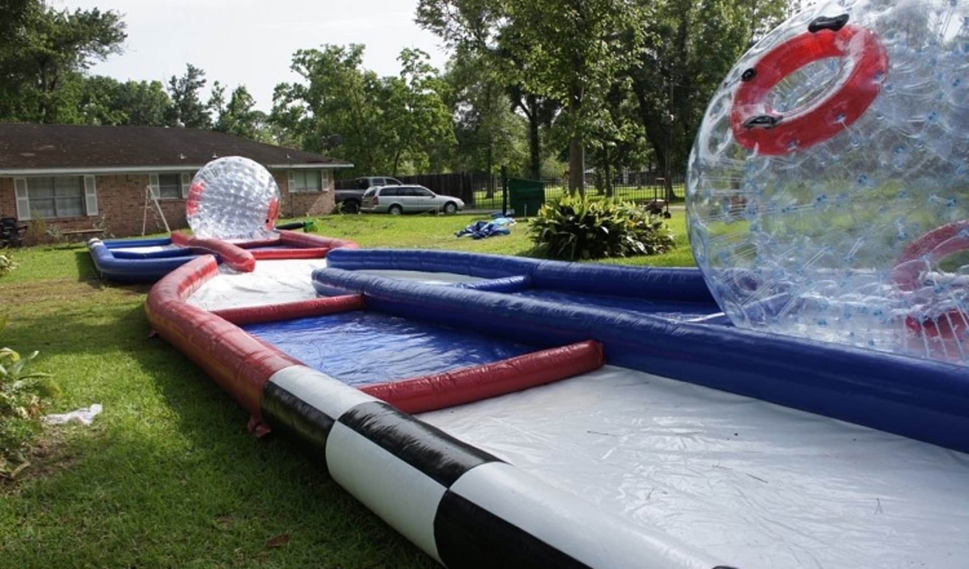 Human Hamster Ball Criss Cross Collision