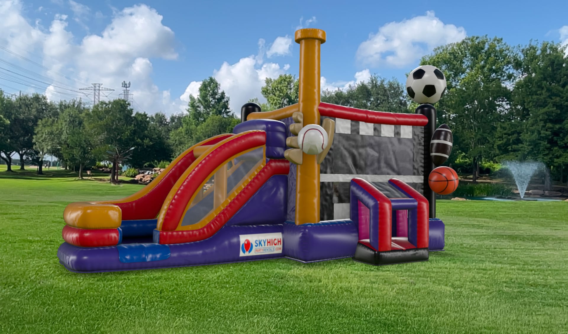 Inflatable Sports Themed Bounce House Combo Rentals