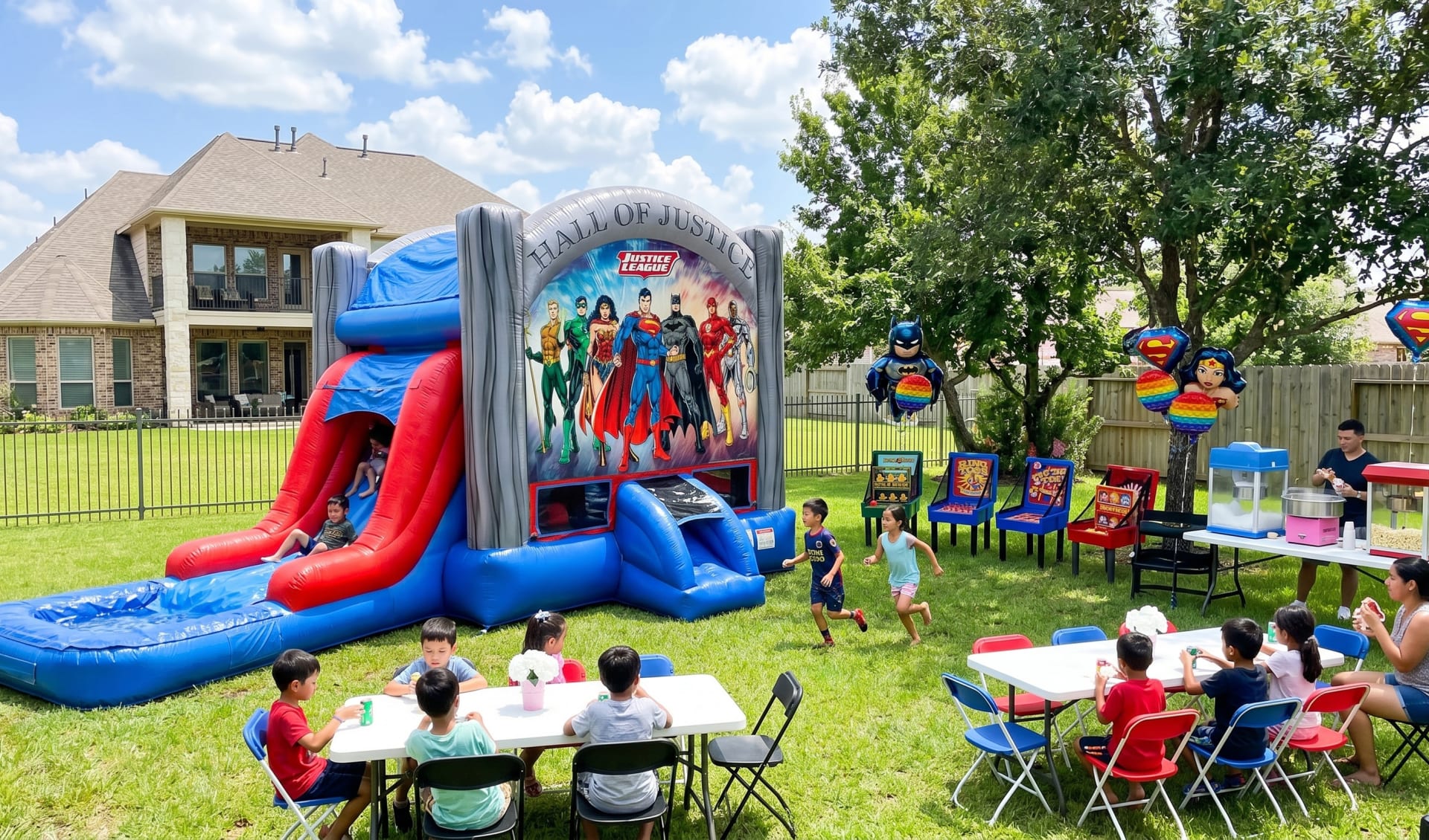 Justice League backyard Birthday Party