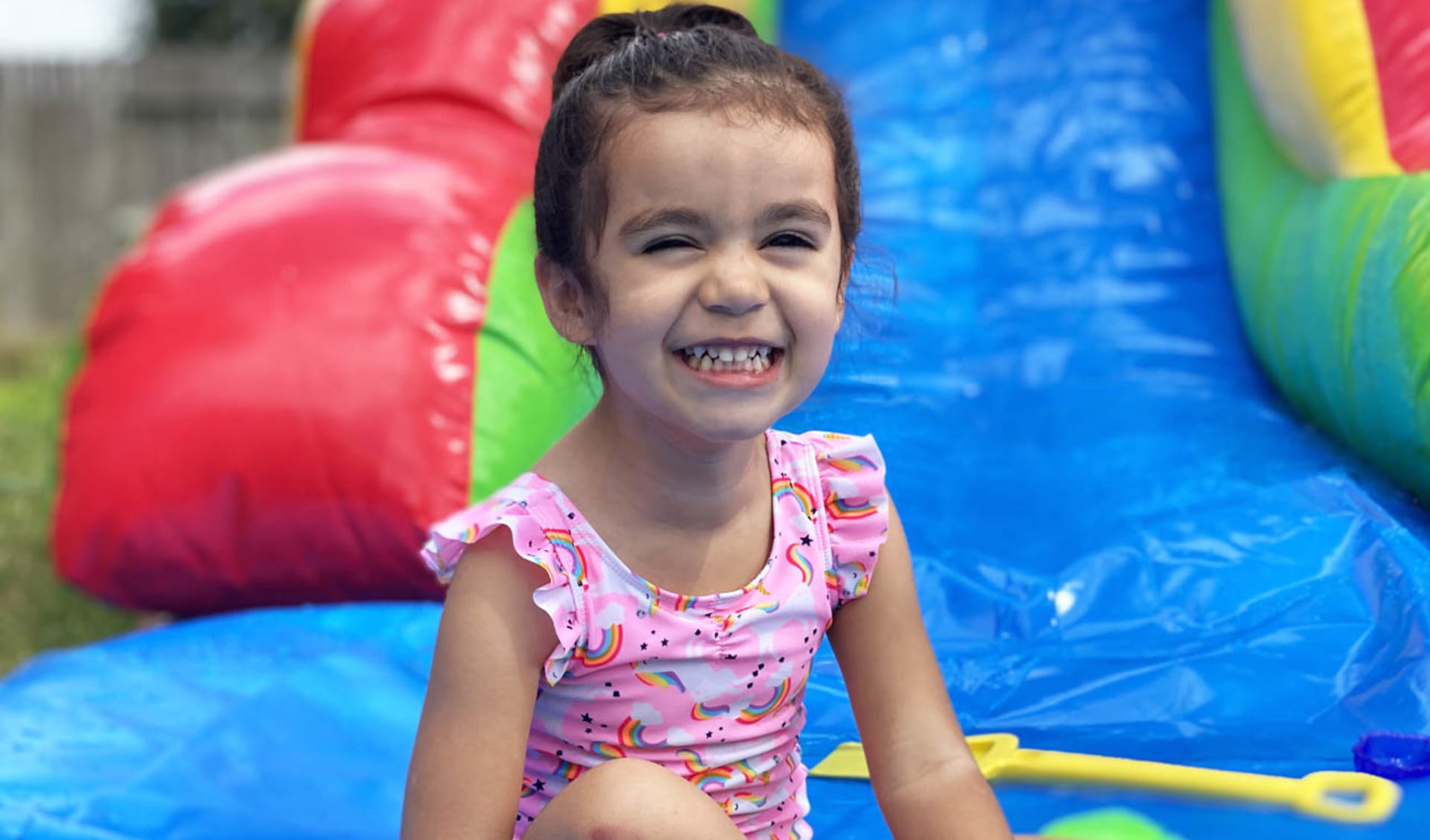 Rainbow themed Water Slides for Kids