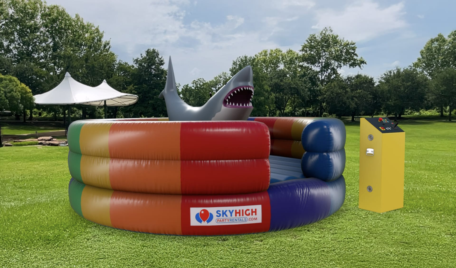 Mechanical Rainbow Shark Ride
