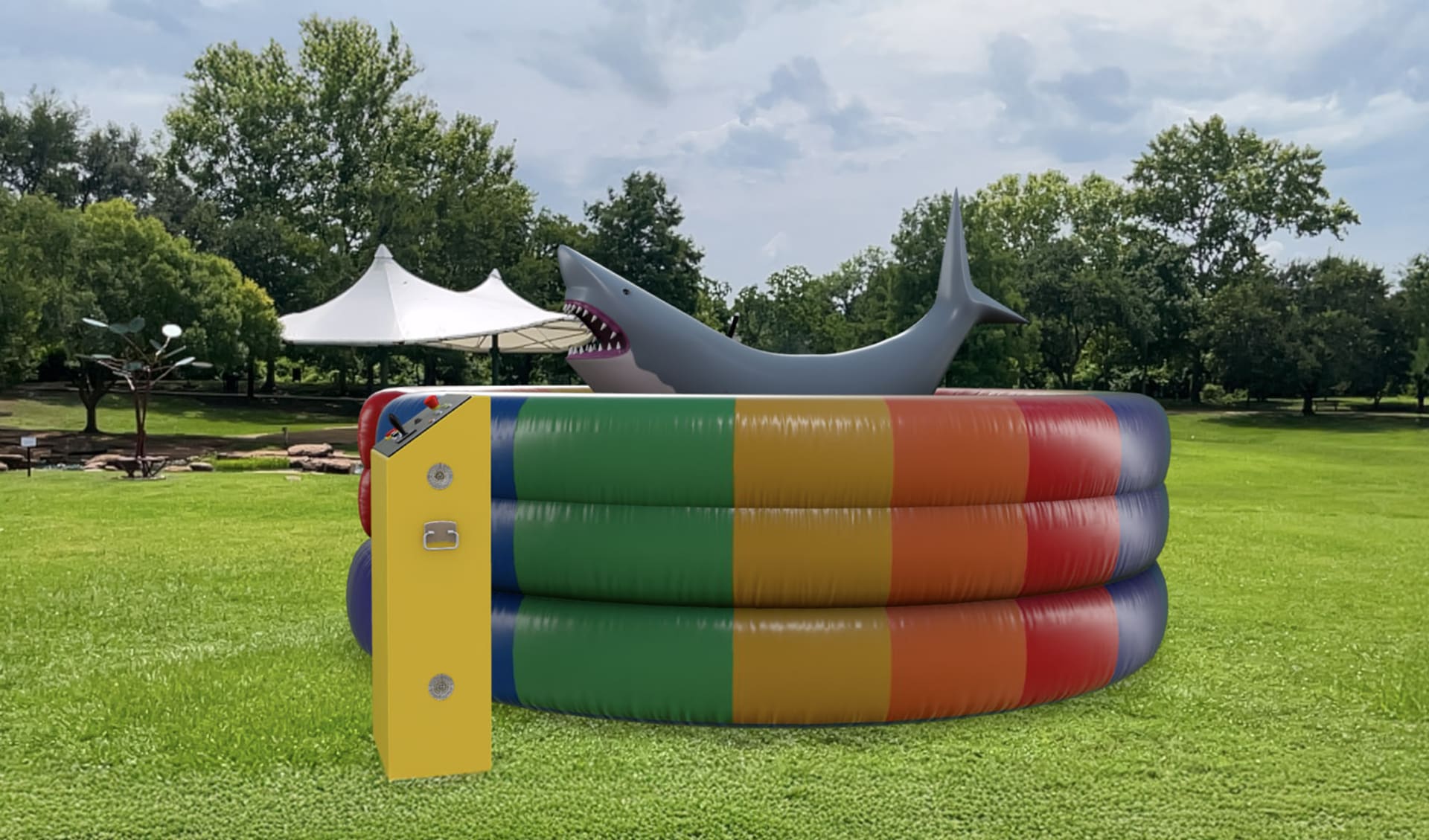 Mechanical Rainbow Shark Ride