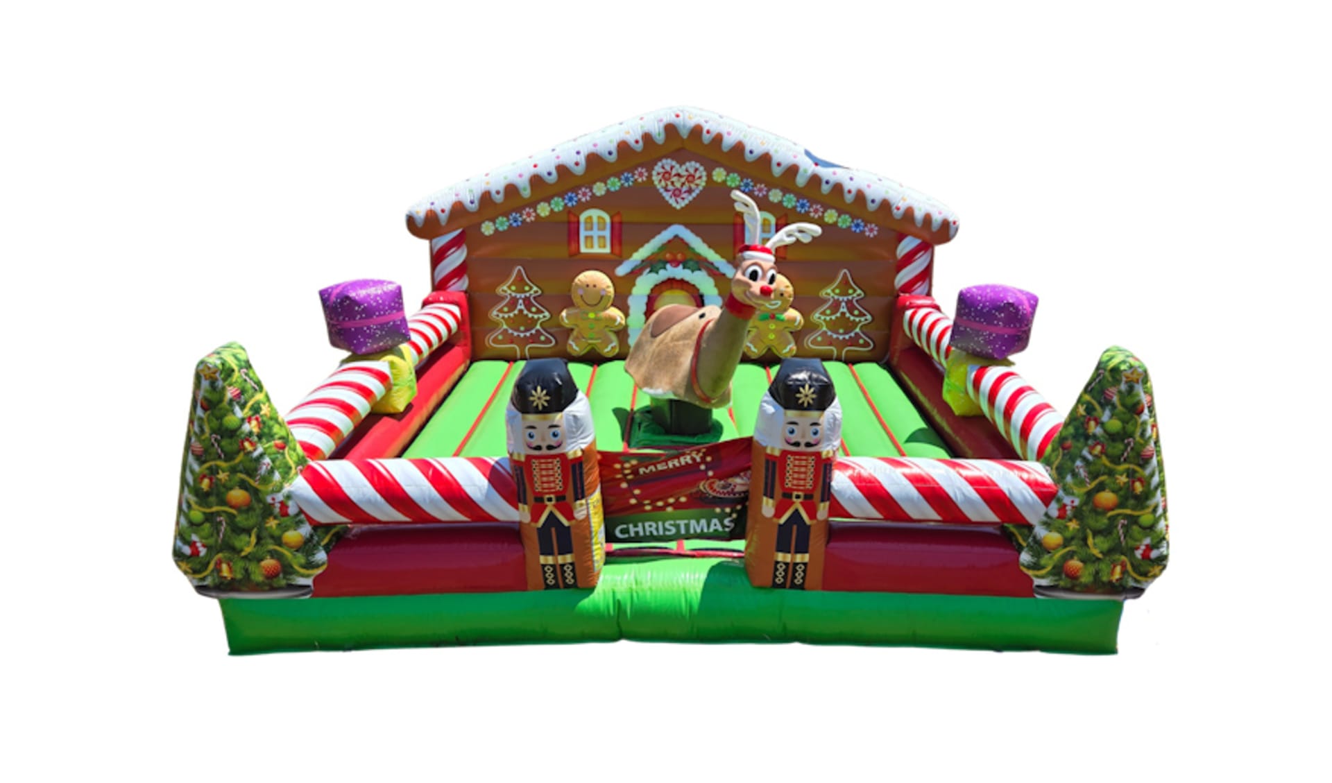 Mechanical Reindeer with Christmas Inflatable