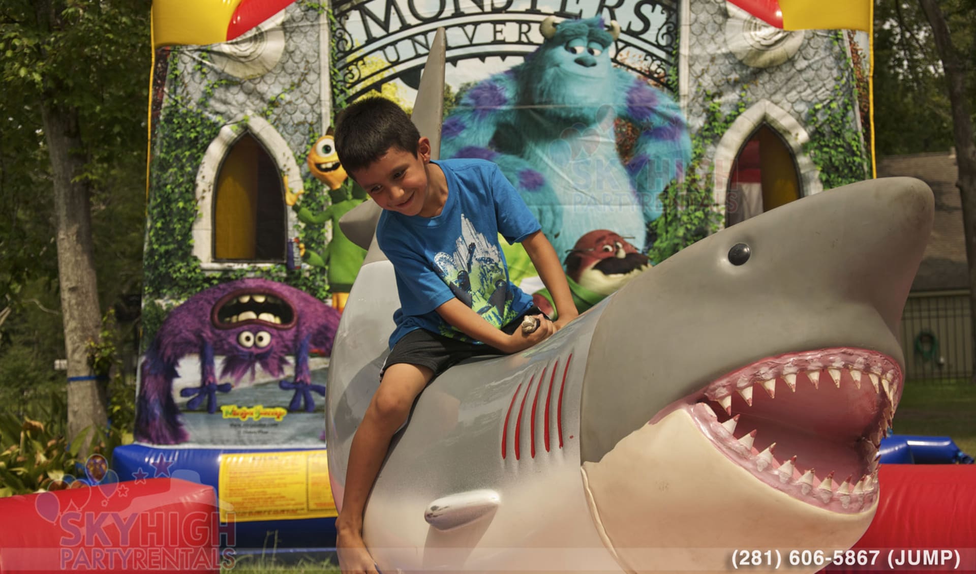 Kid Riding Mechanical Shark