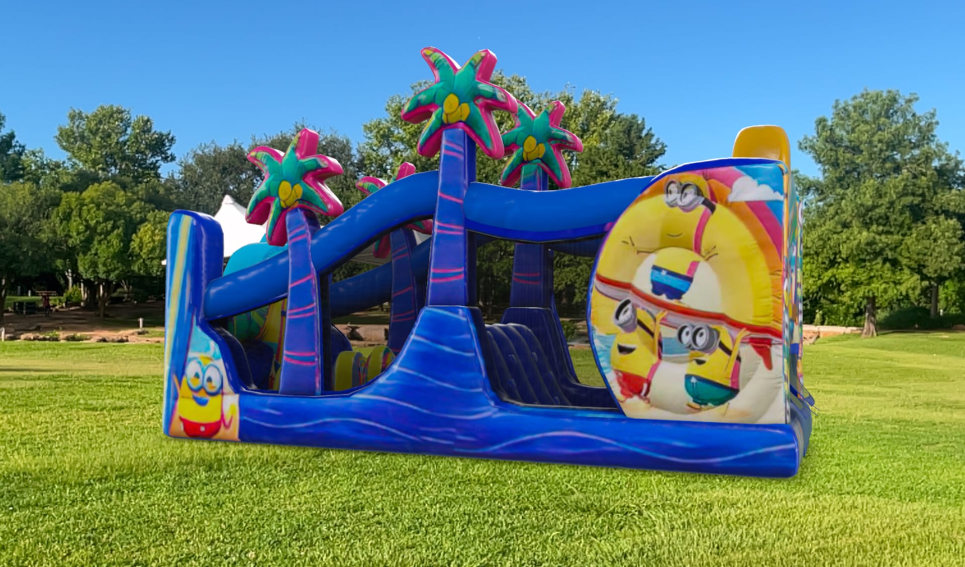 25ft Minions Obstacle Course Rental Part 1
