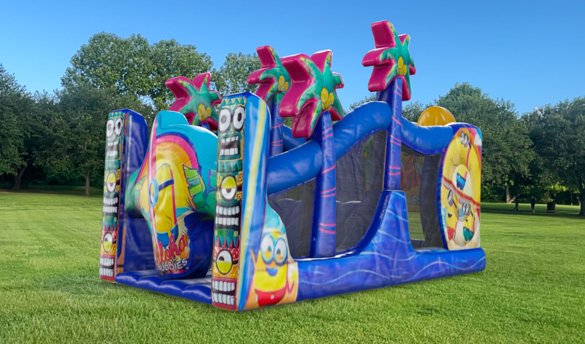 25ft Minions Obstacle Course Rental Part 1