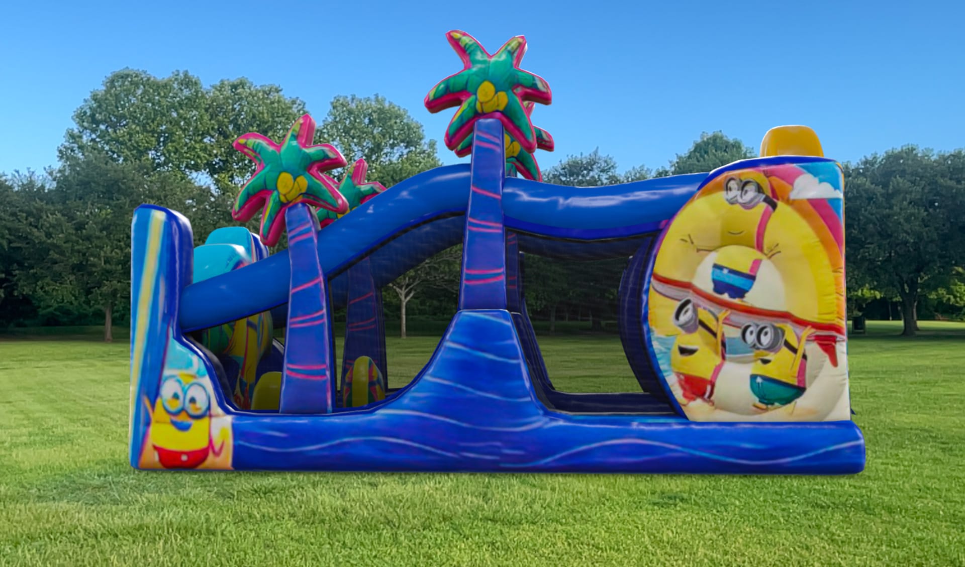 25ft Minions Obstacle Course Rental Part 1