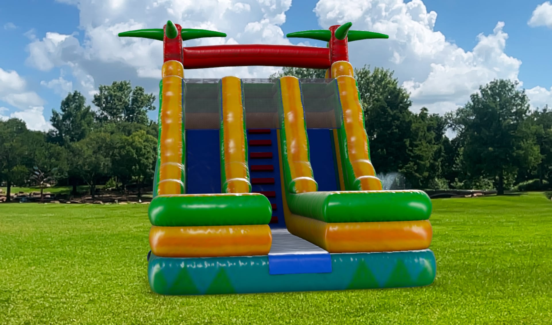 18ft Double Palm Tree Wet Water Slide for Rent