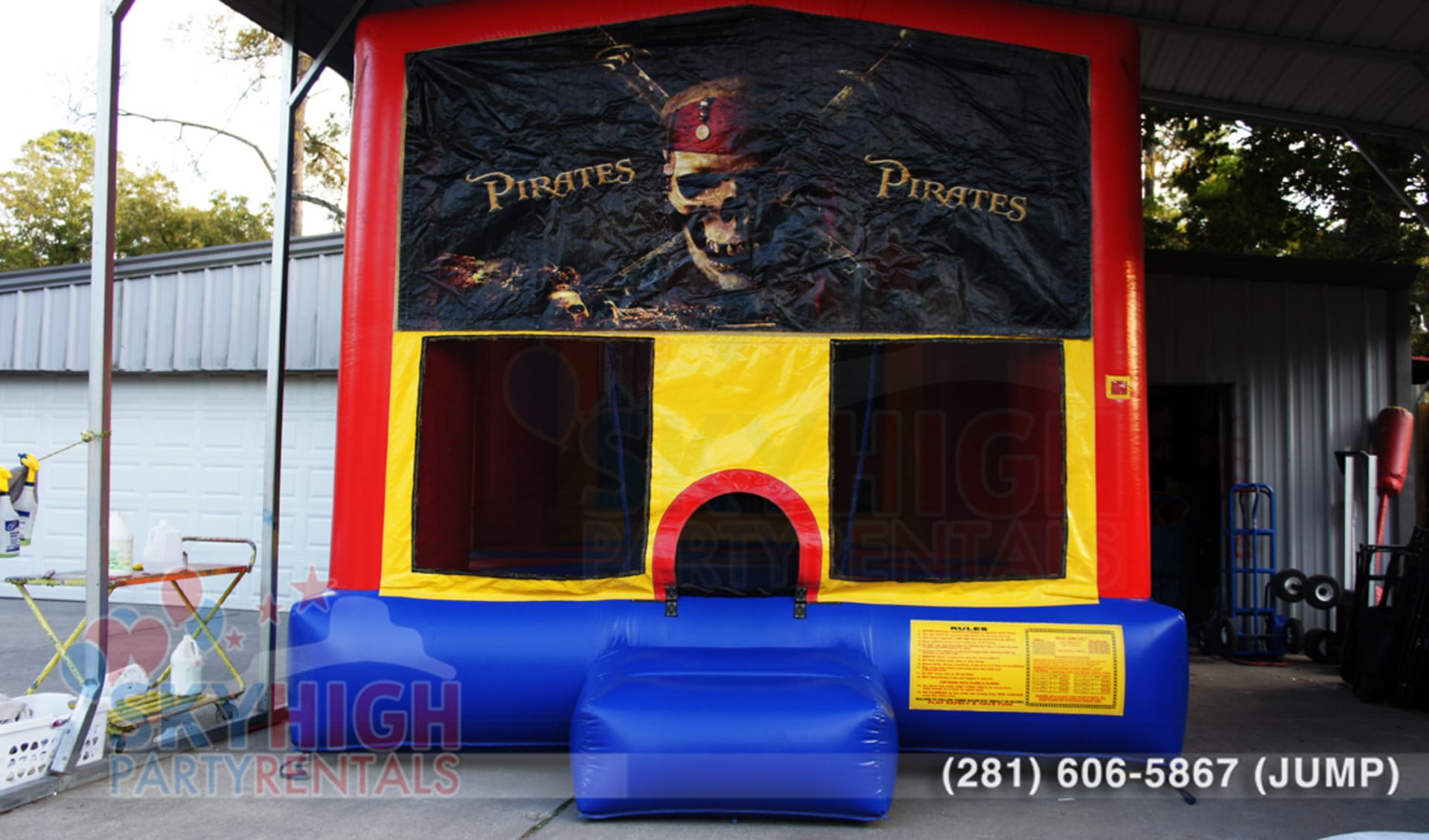 pirate banner moonwalk bouncer