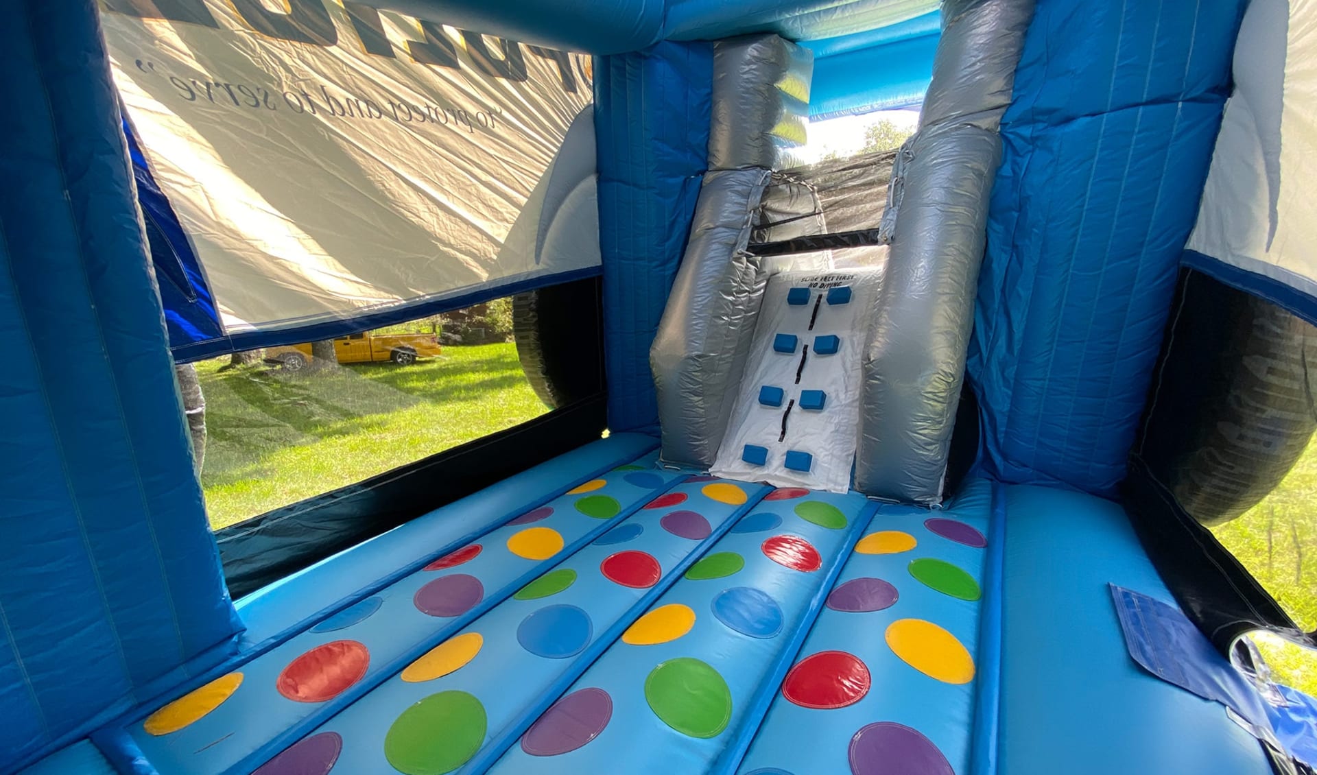 Inside Police Car Bounce House
