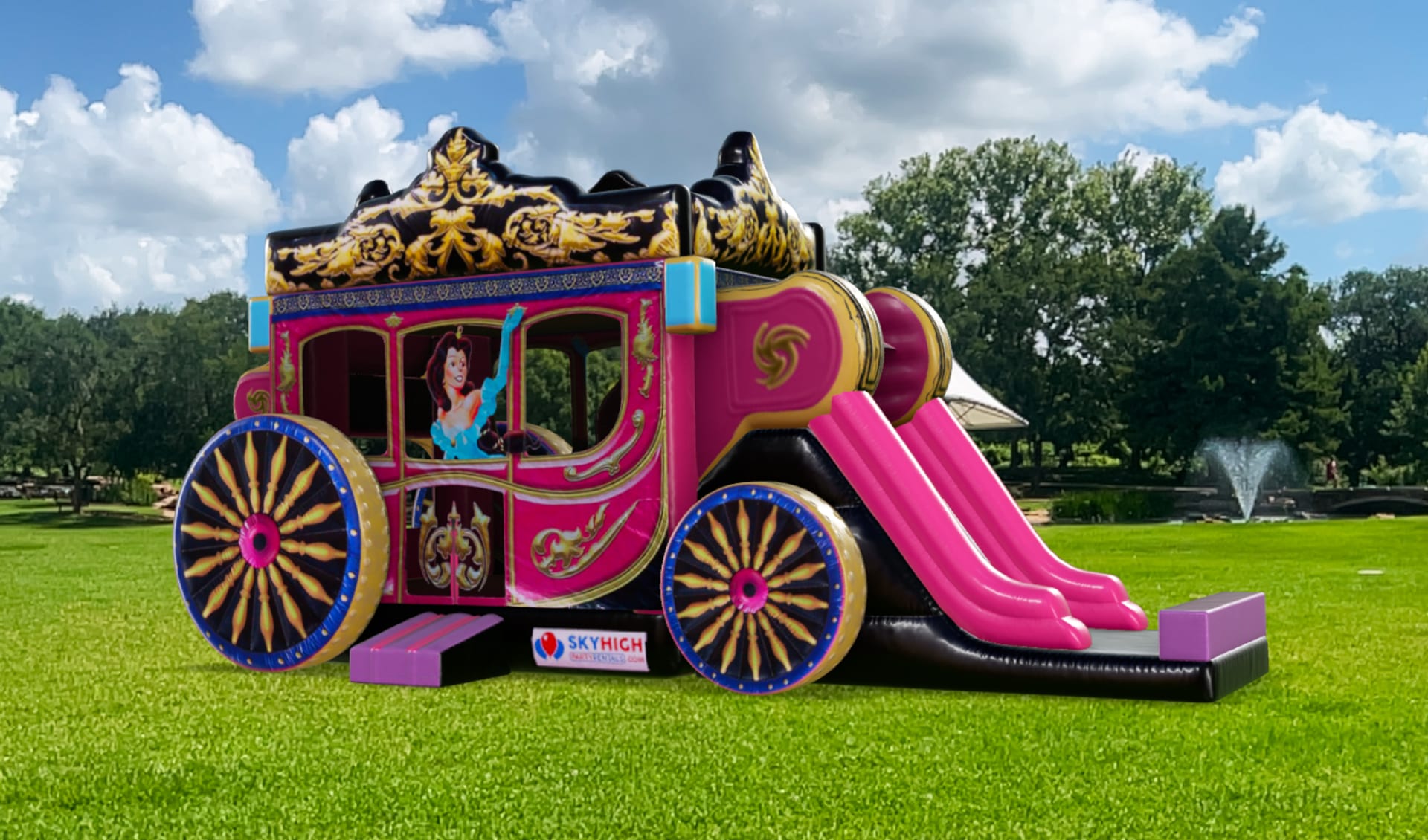 Princess Carriage Bounce House Pink Moonwalk Rentals