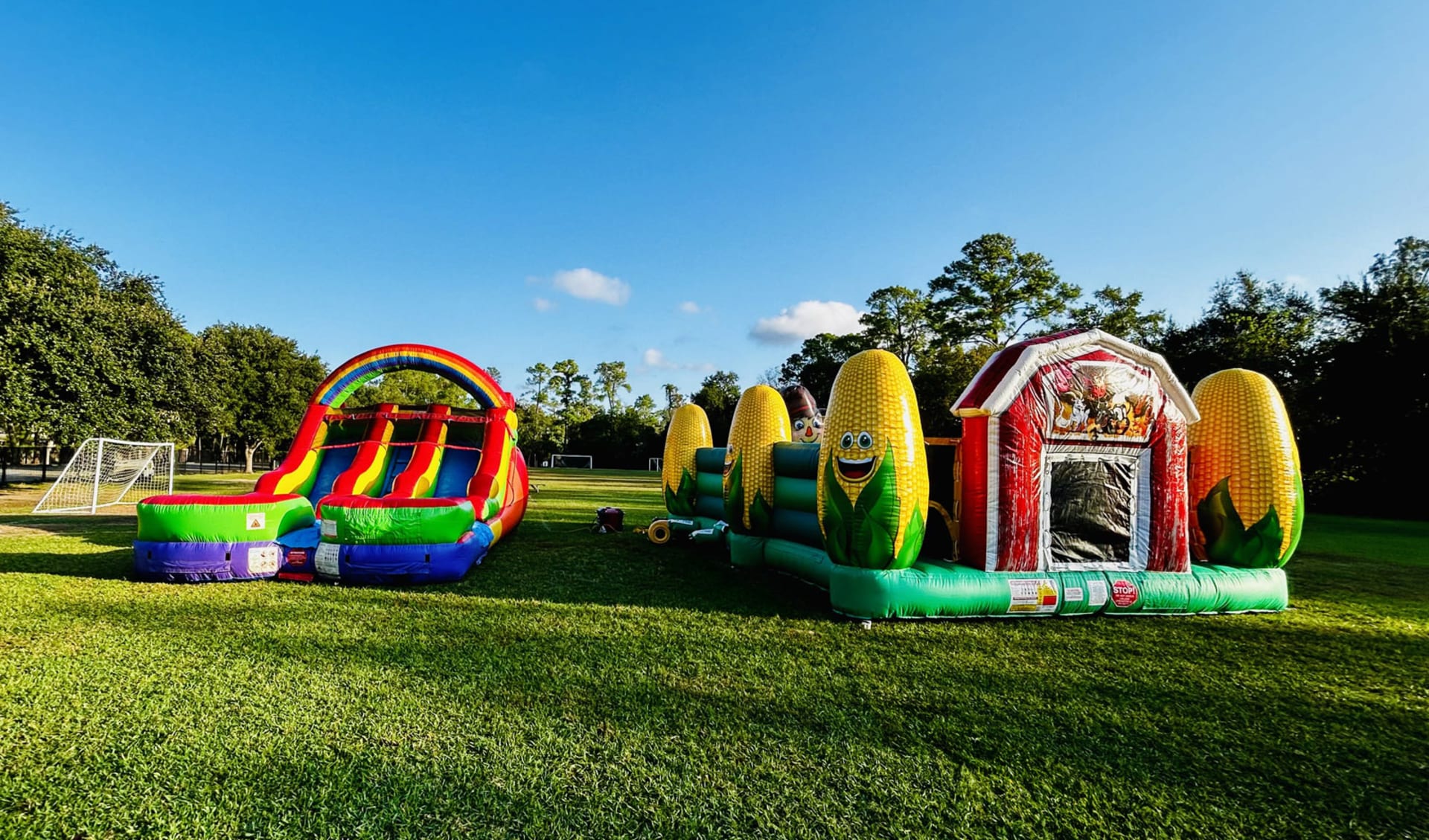 A Double Lane Rainbow Water Slide