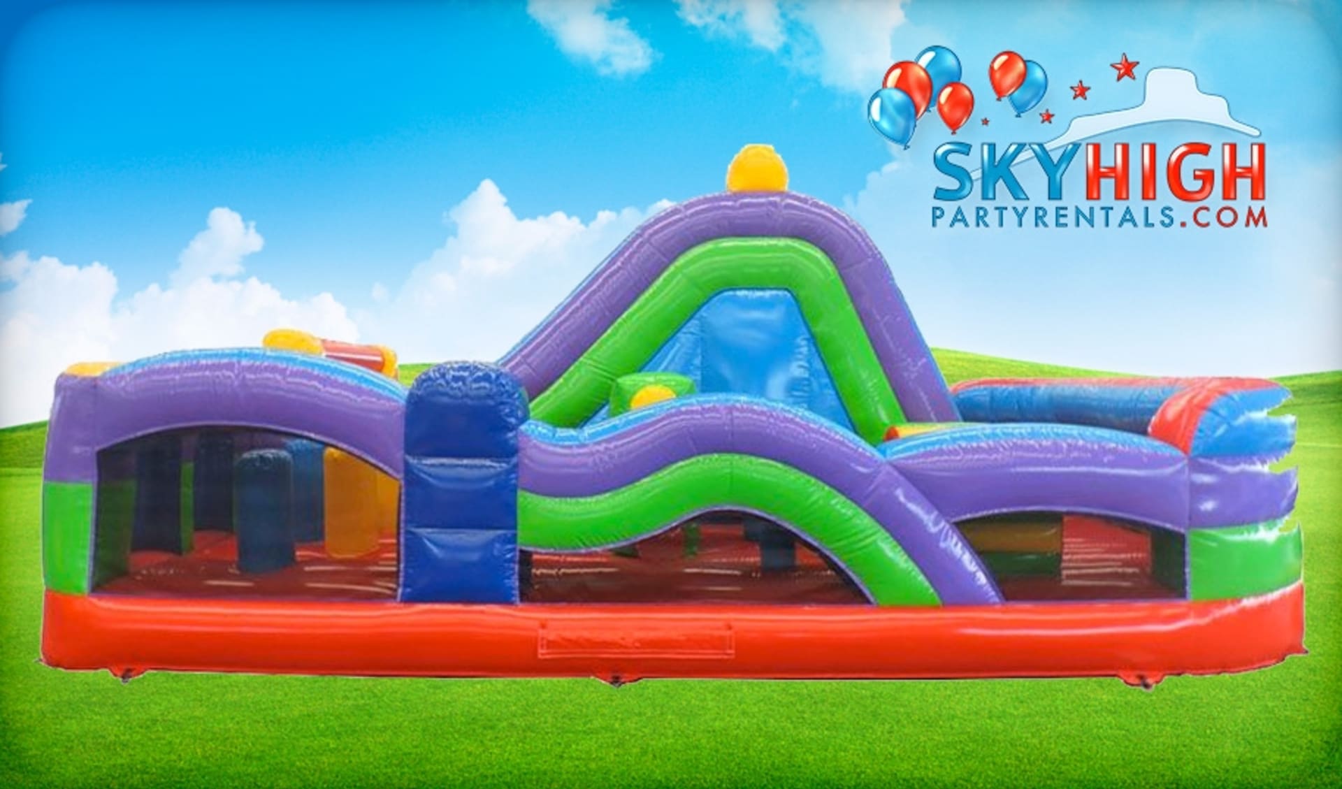 Retro Obstacle Rockwall and Slide