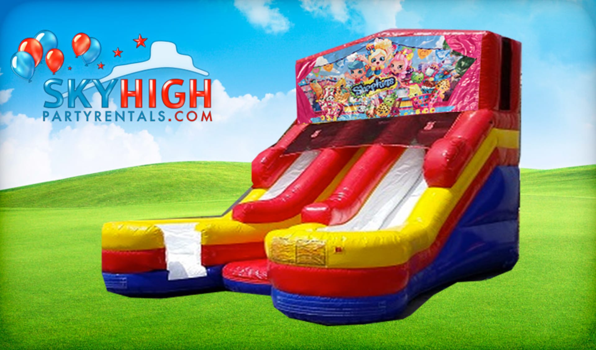 16ft Double Lane Shopkins (Wet/Dry) Slide Rentals