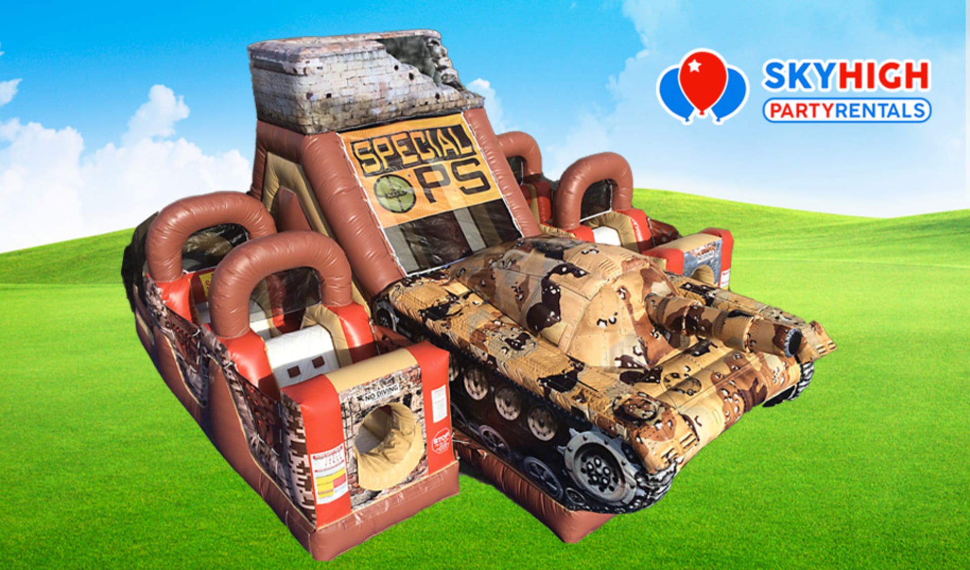 Blow Up Army Special Ops Tank Obstacle Course