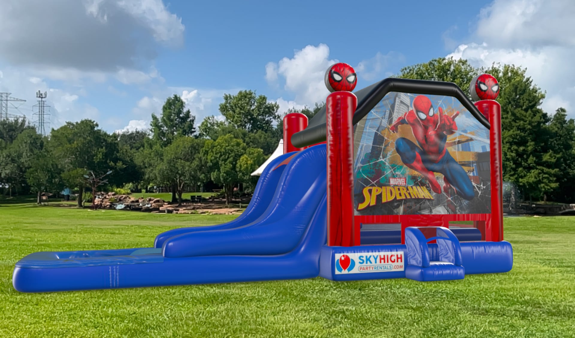 Spider Man Bounce House Combo Water Slide