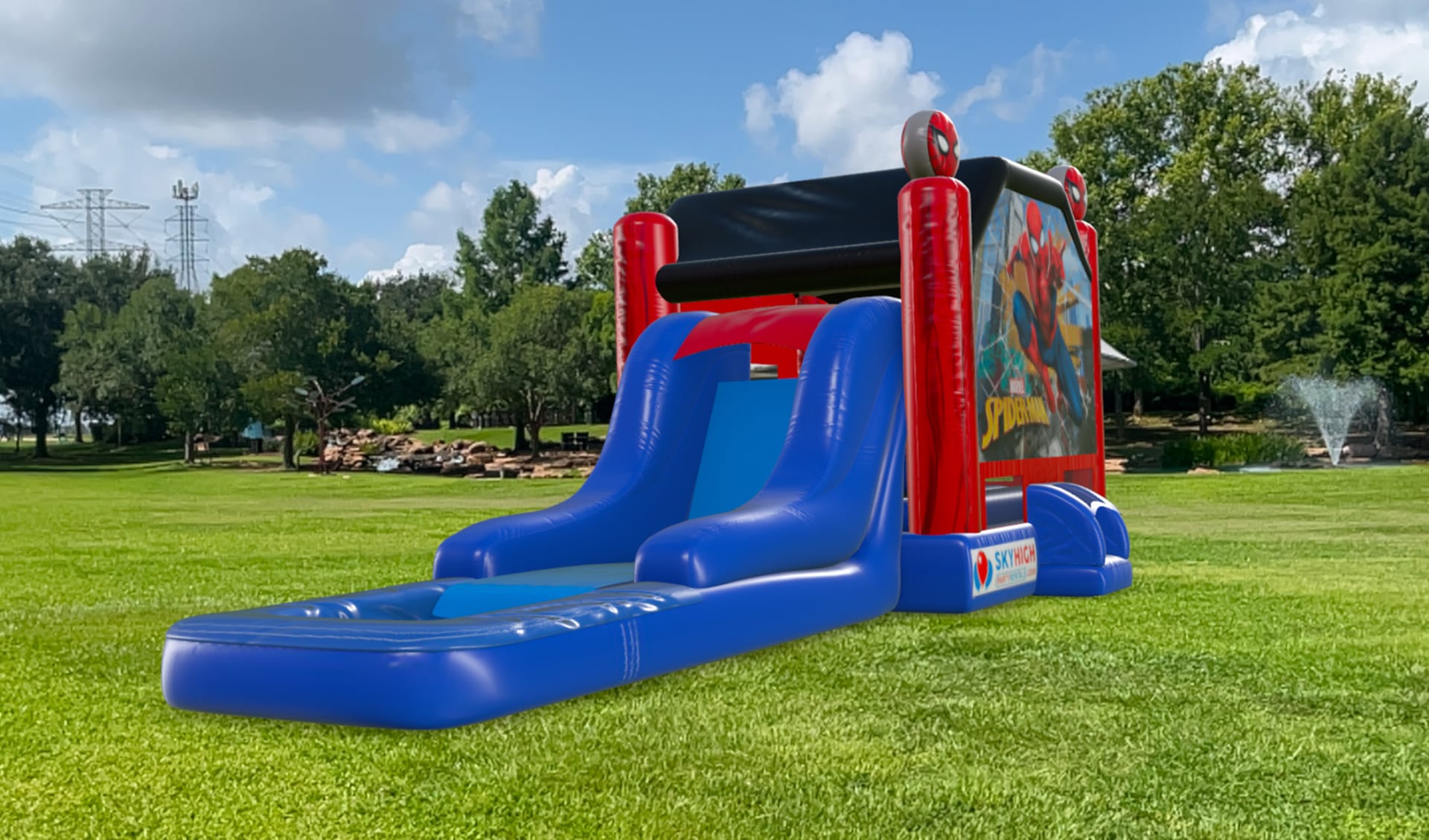Spider Man Bounce House Combo Water Slide