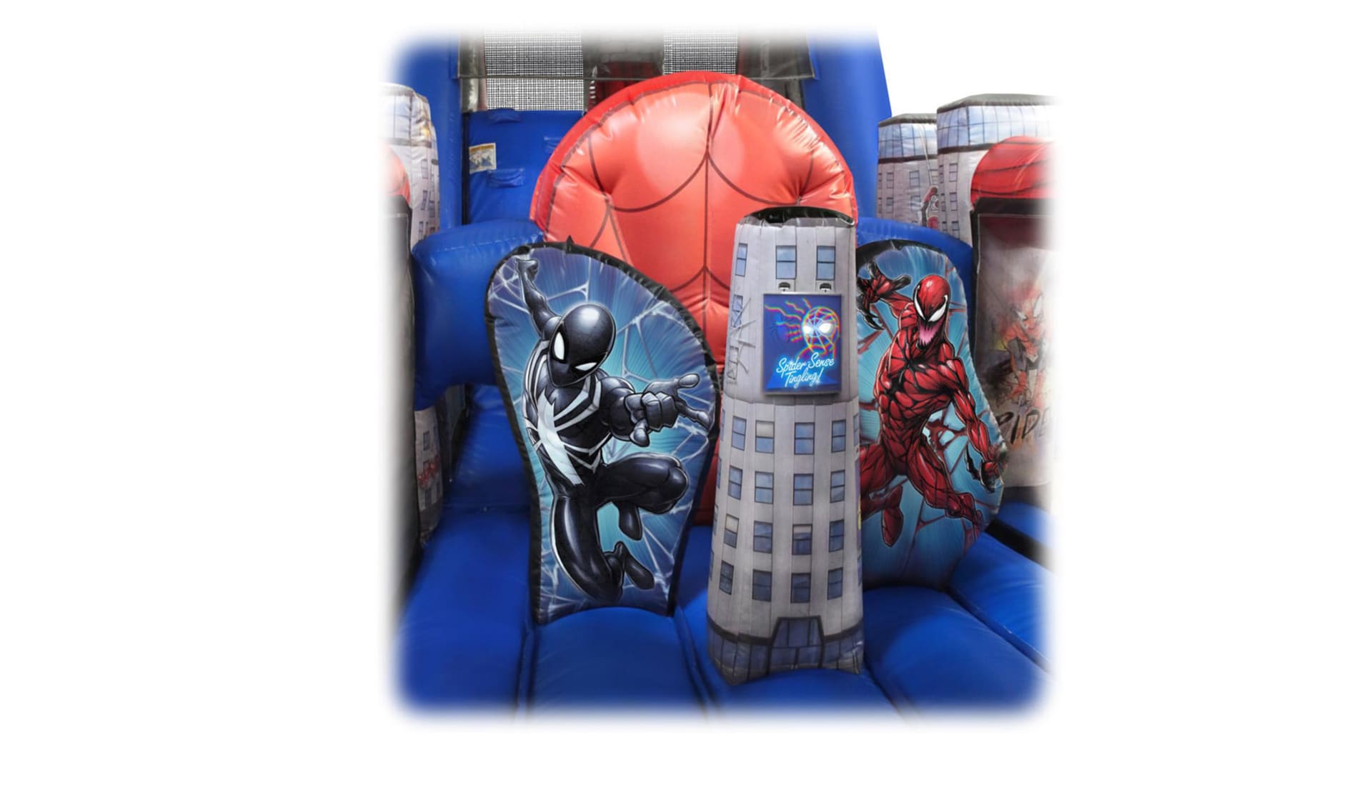 Spiderman-themed party obstacle course