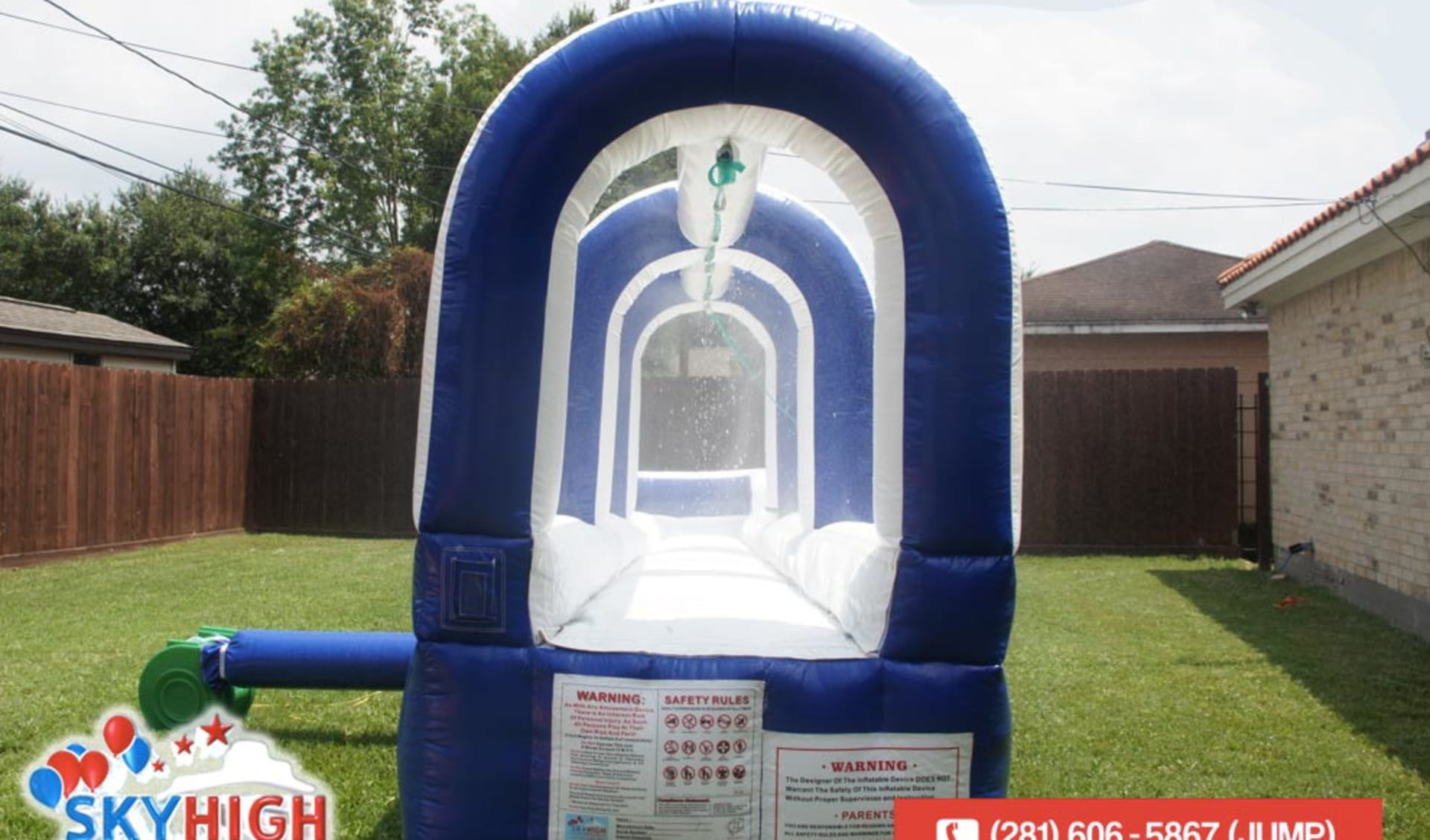 Water Spraying Front View Slip Slide